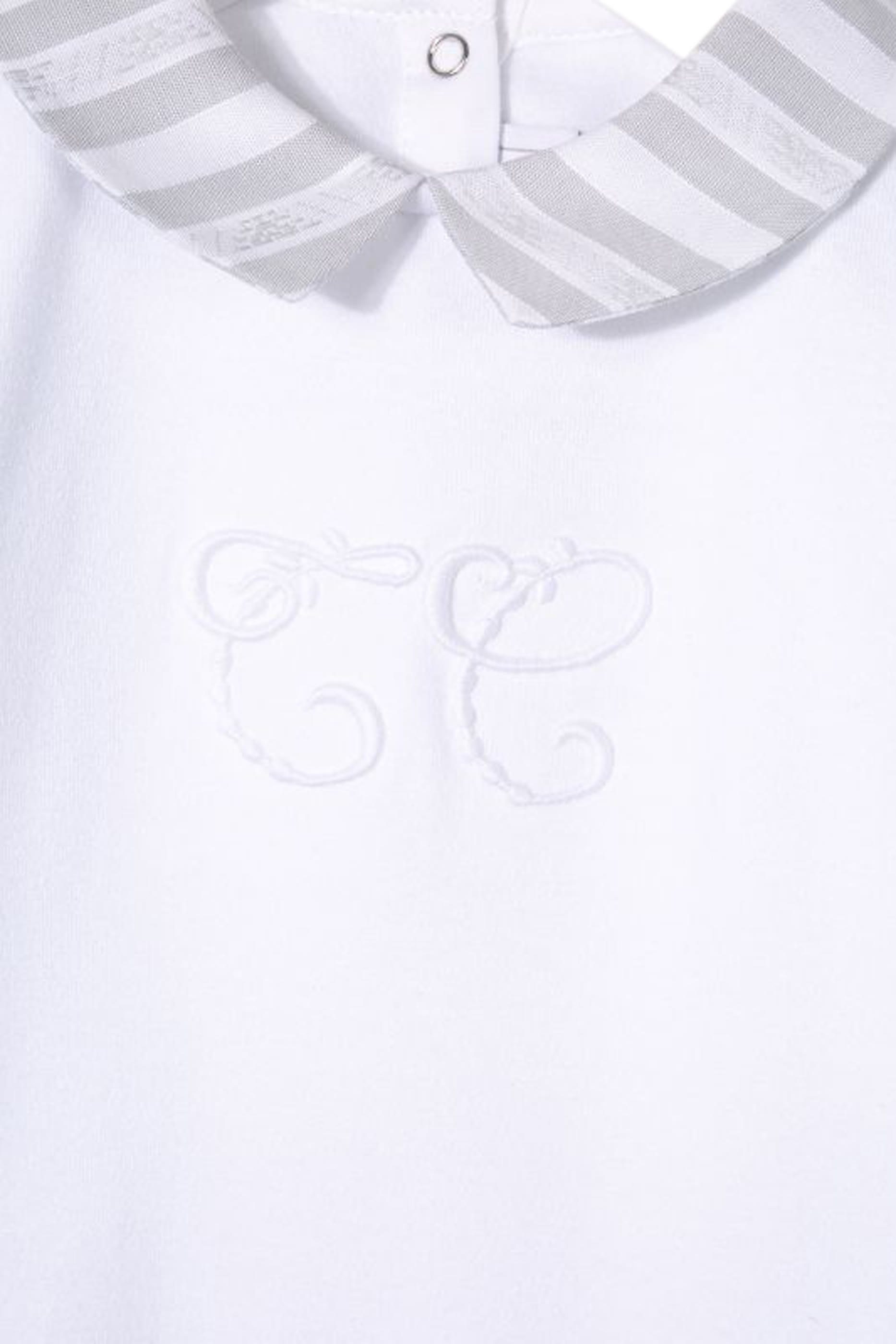 Logo Embroidered Cotton Romper