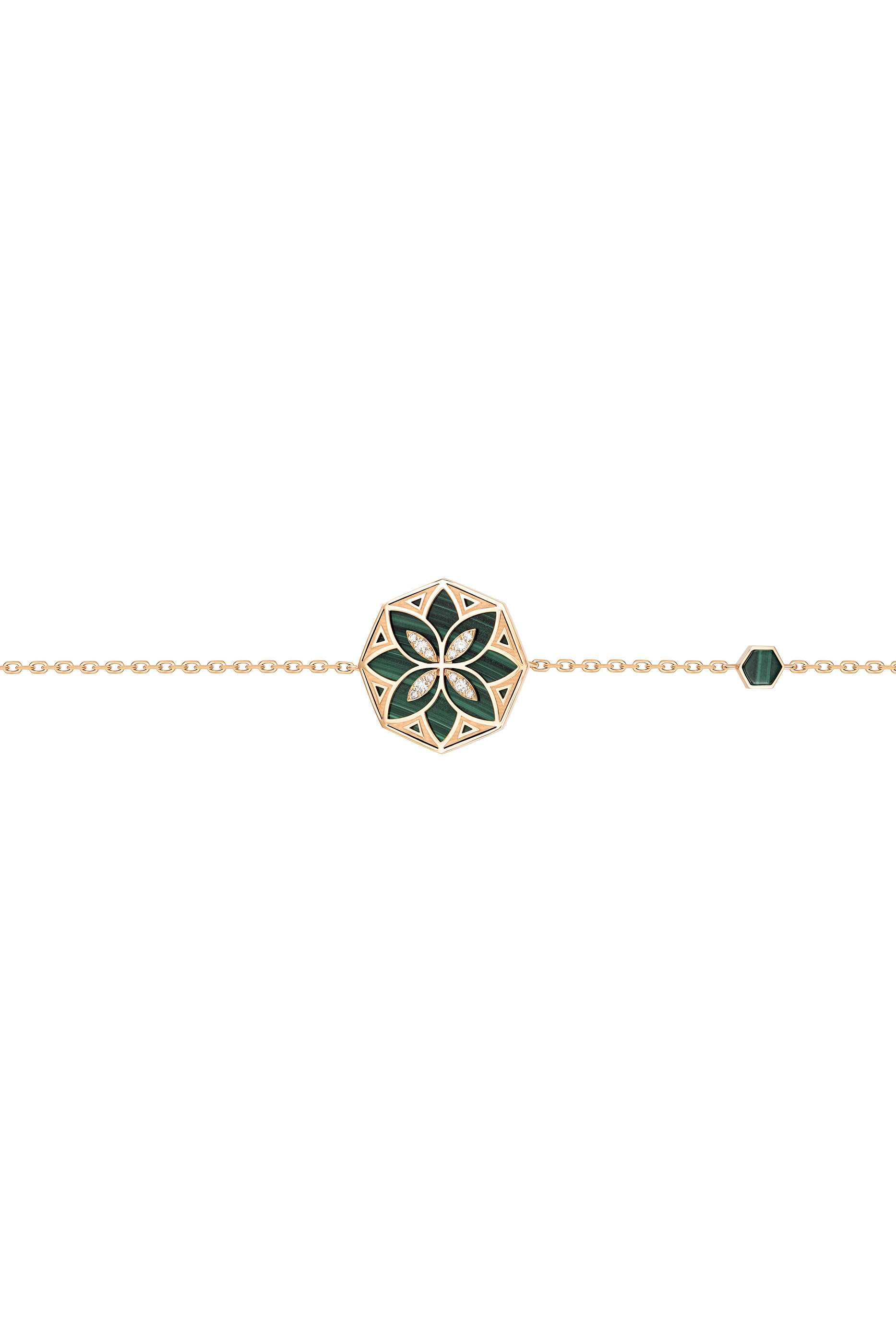 Ward Turath Small Bracelet, 18k Yellow Gold & Malachite, Diamonds