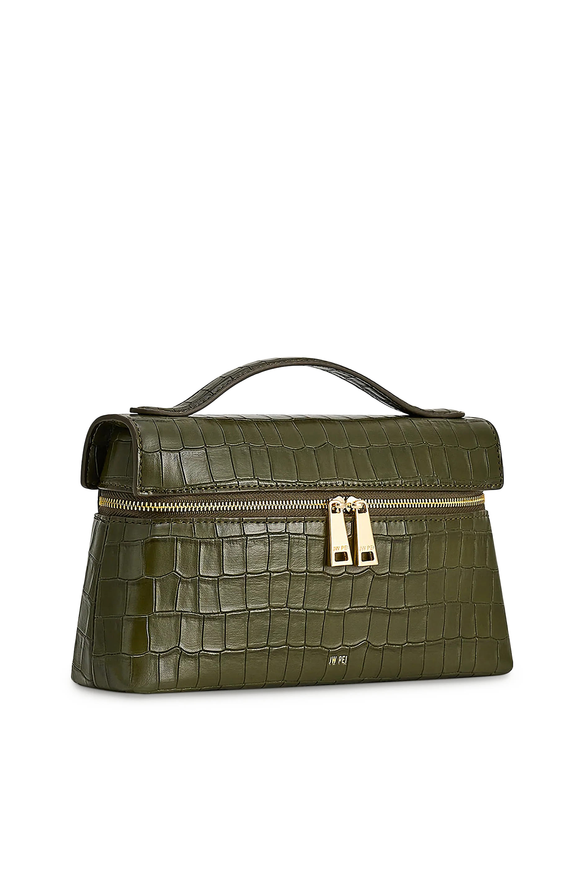Thea Croc-Embossed Top-Handle Bag