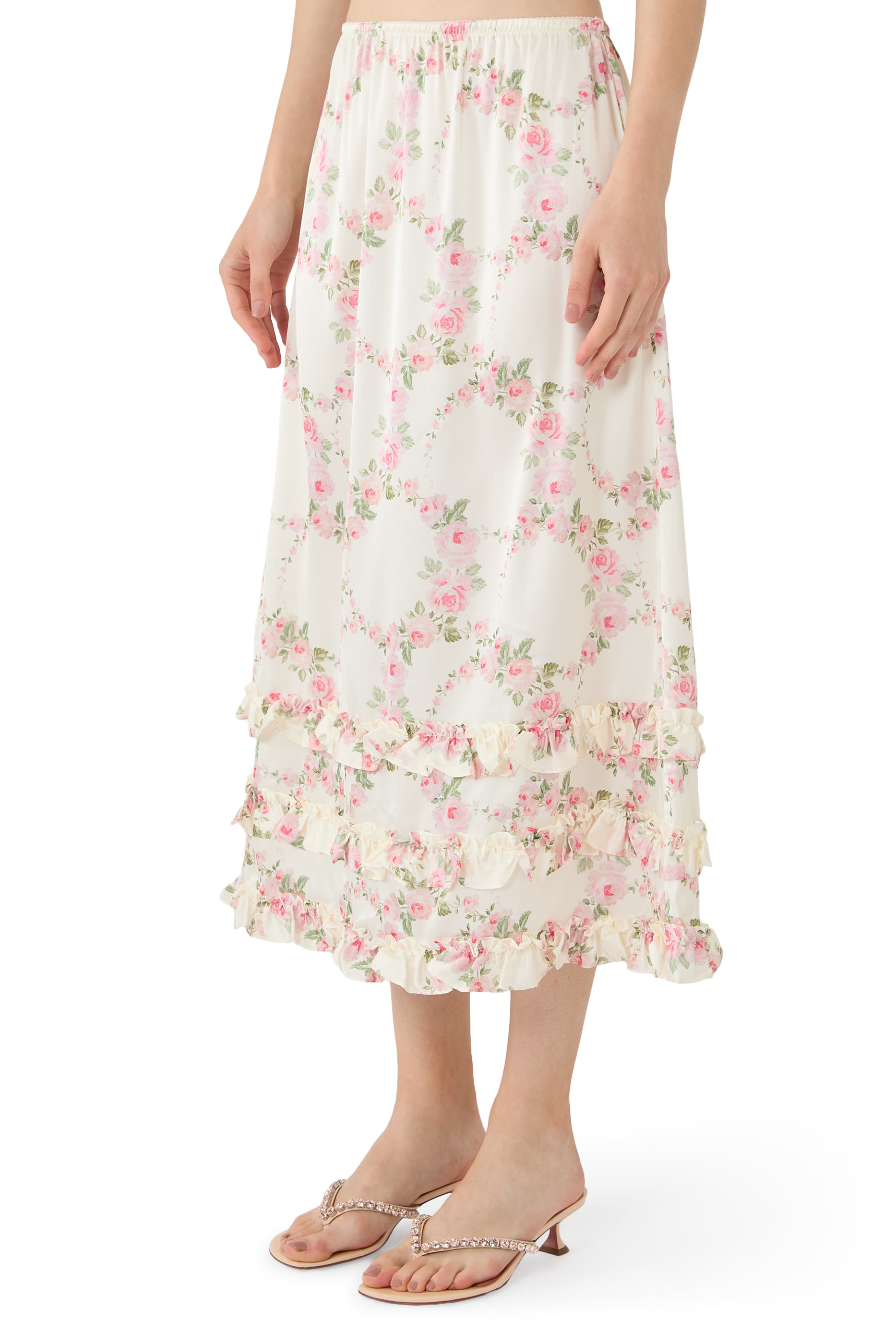  Ruffle Frill Hem Easy Skirt 