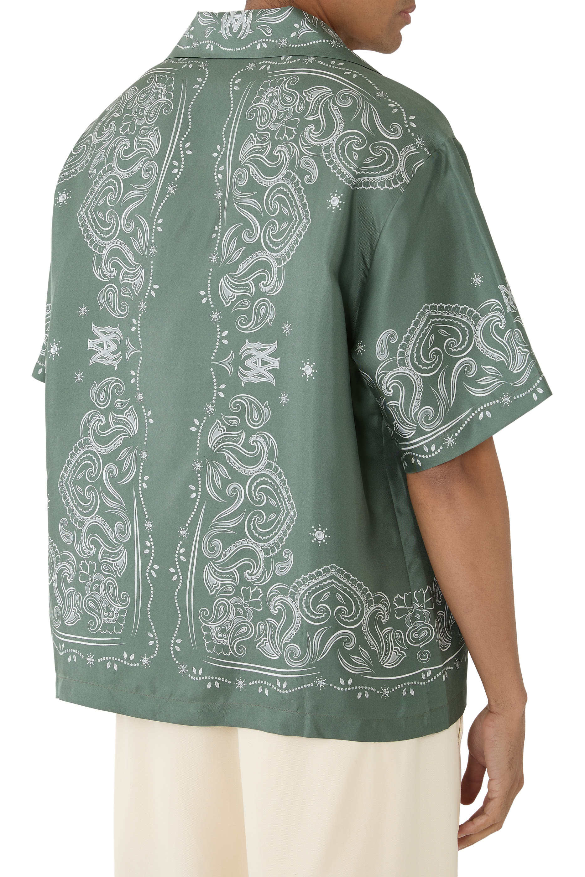  Bandana Paint Oversized Bowling Shirt 