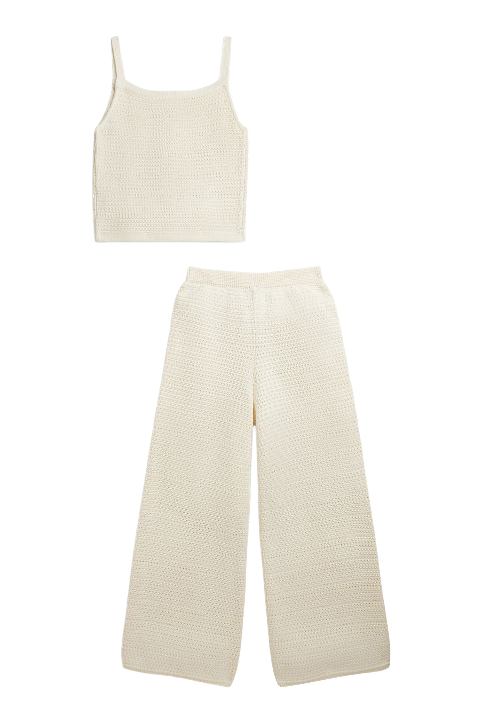 Kids Crocheted Cotton Jumper Top & Trousers 