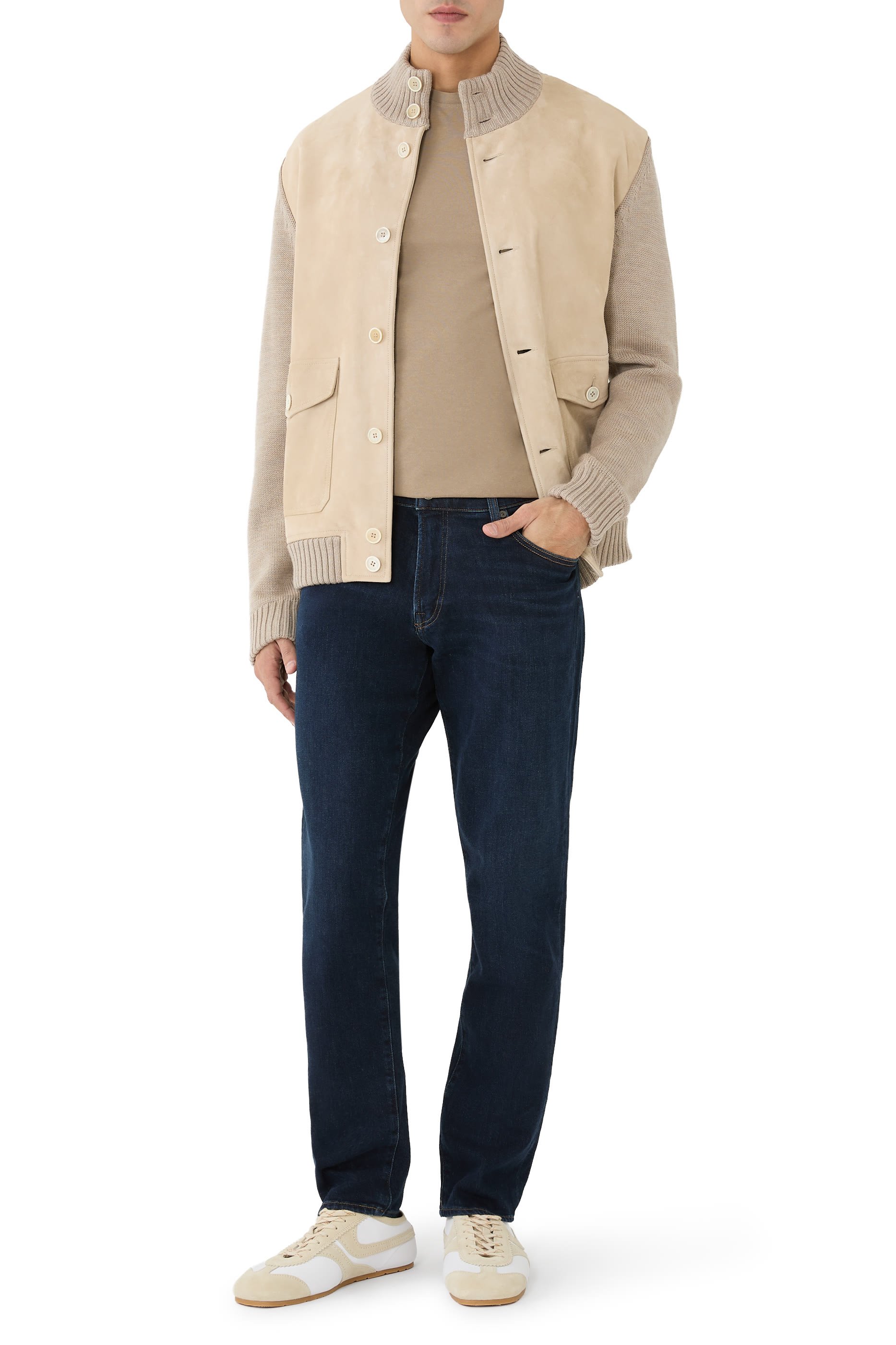  London Tapered Slim Cashmere Denim Jeans