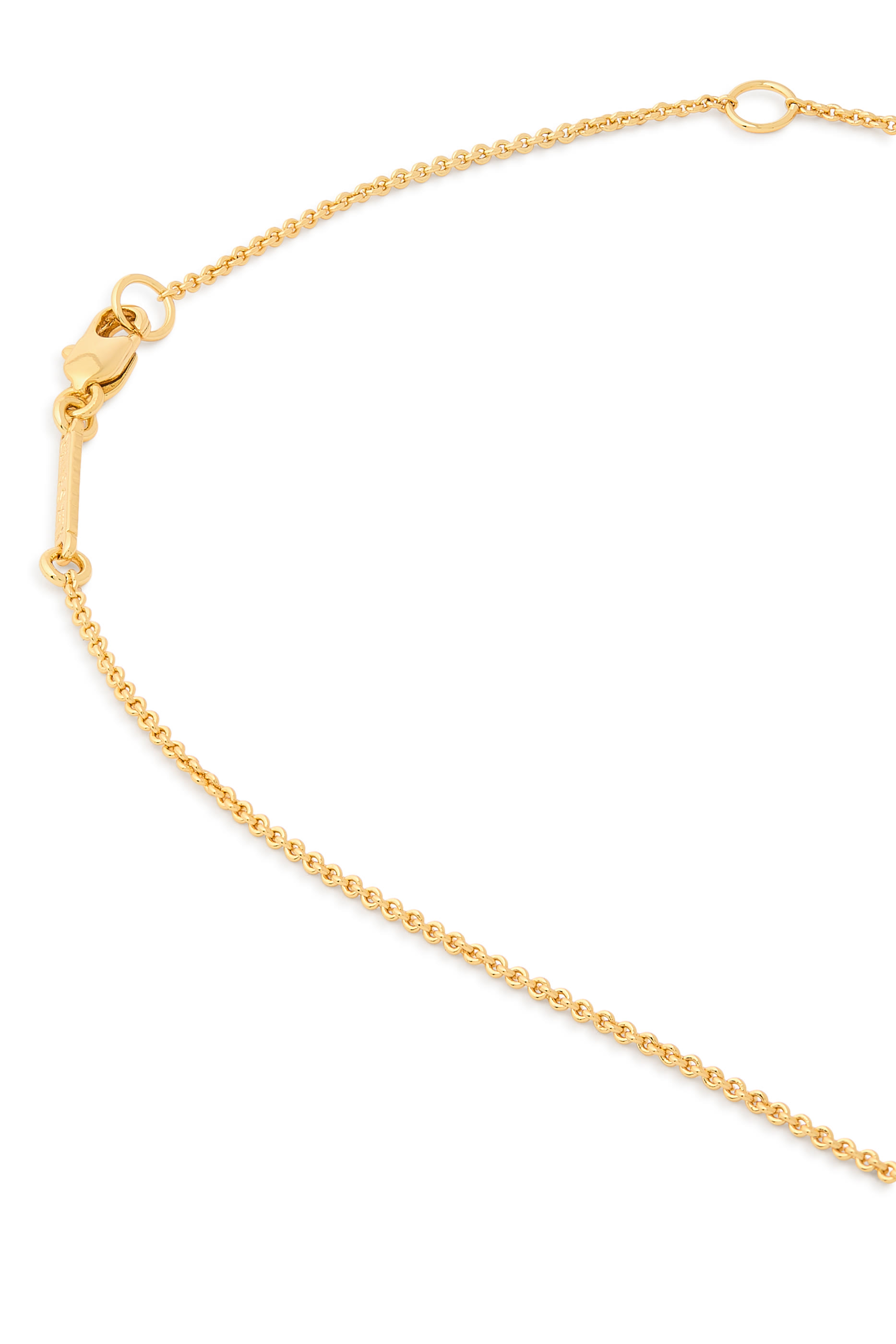 Solanales Spear Necklace, 14k Gold Plated Brass with Rhodium Tone Plated Brass & Crystal