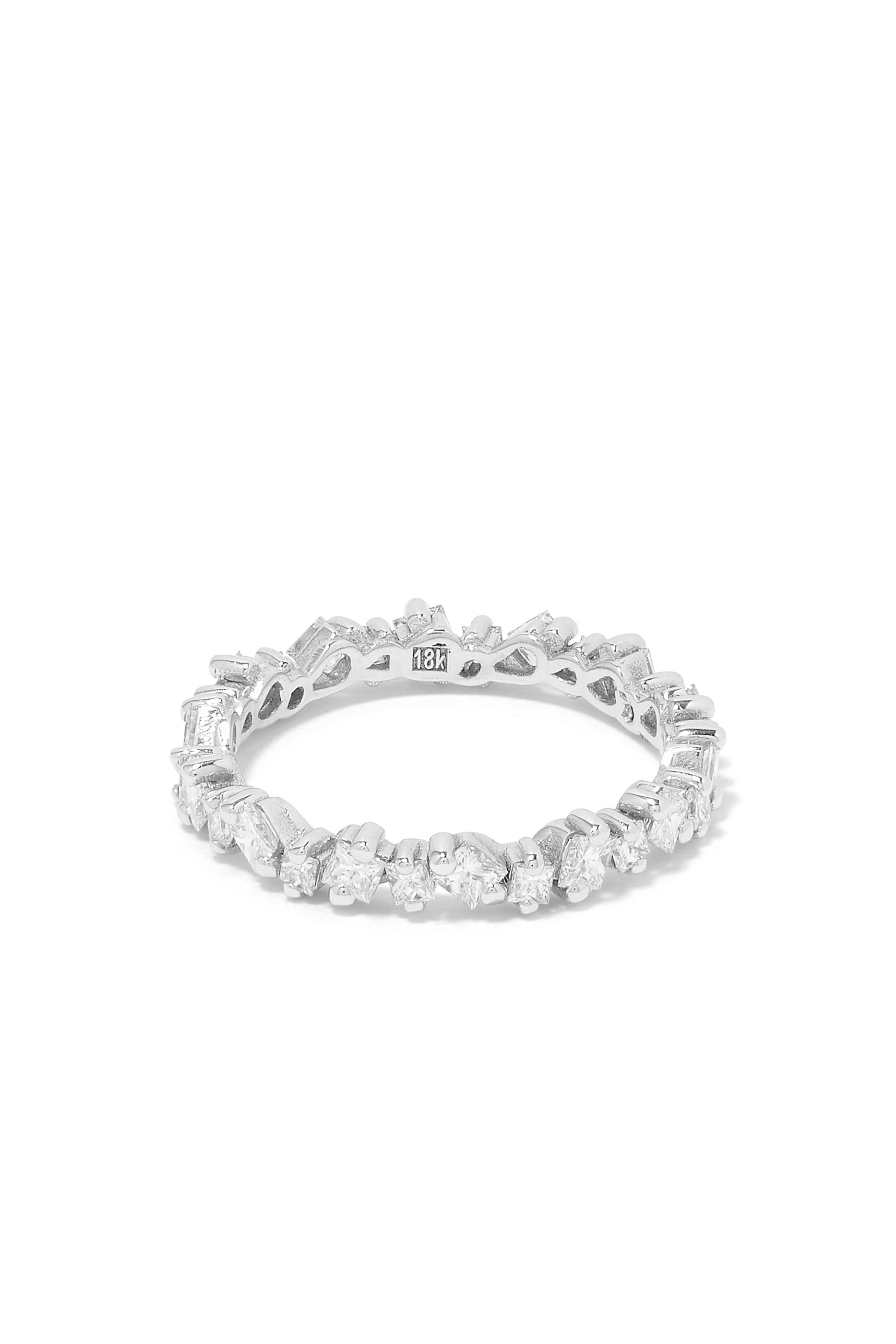 Princess Cut Eternity Band, White Gold & Diamond