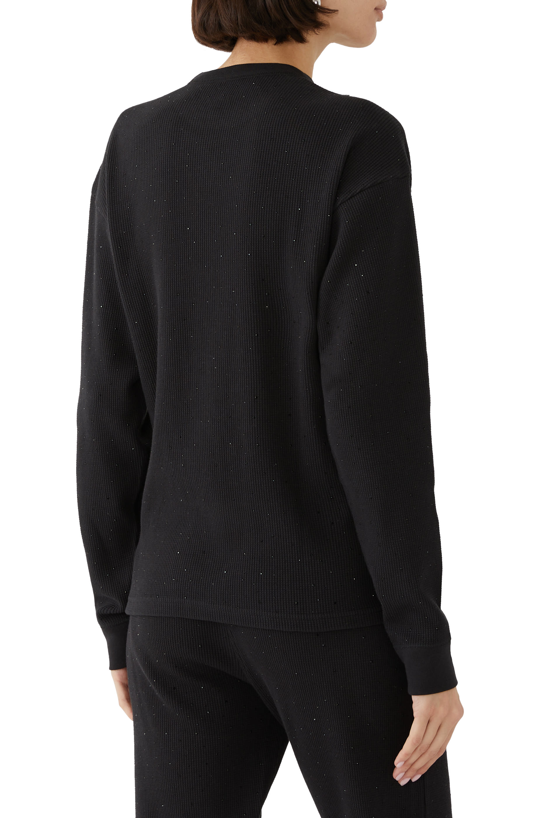 Crystal Hotfix Crewneck Long-Sleeve Tee