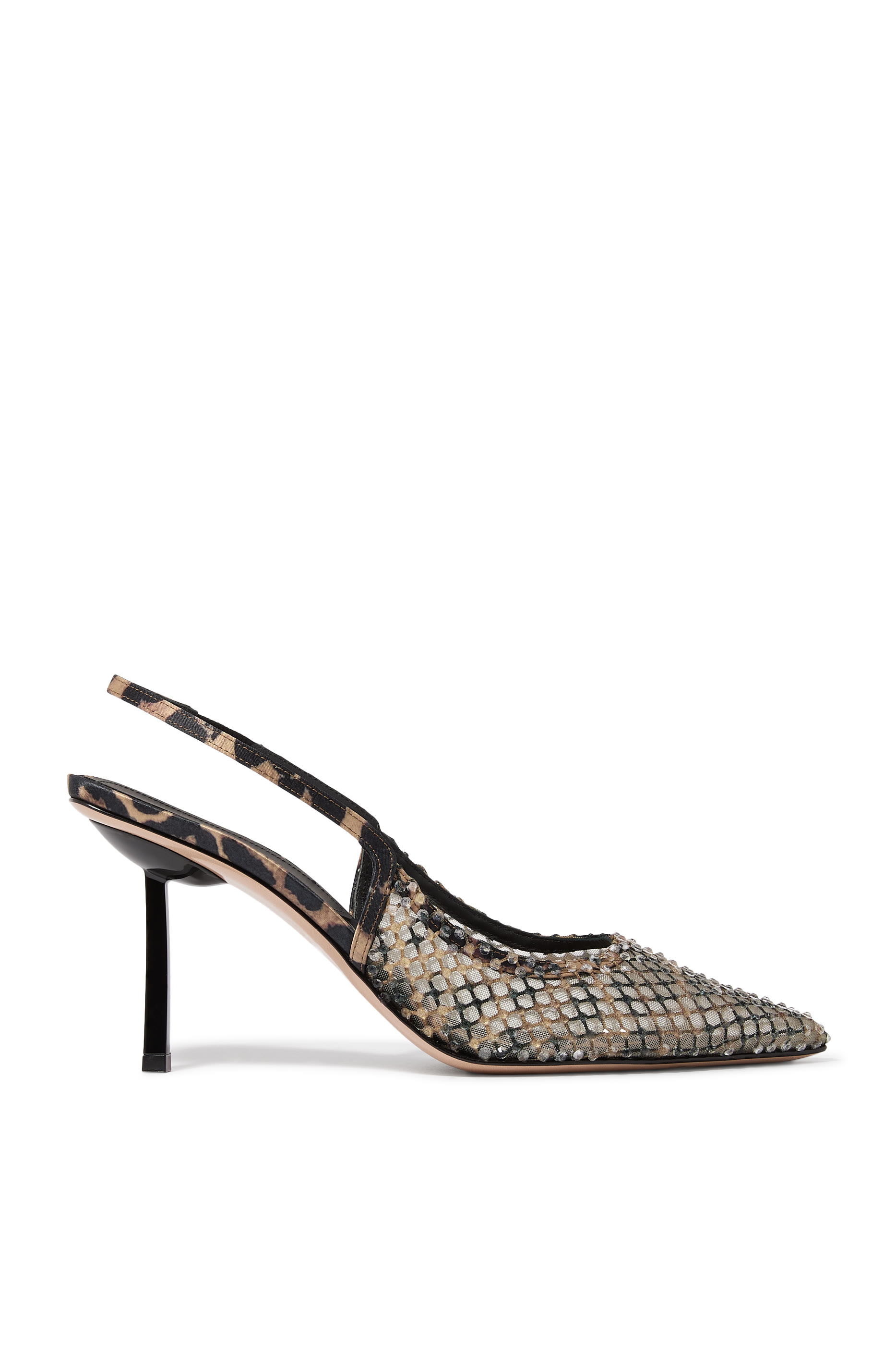 Gilda Embellished Fishnet Cheetah 80 Pumps