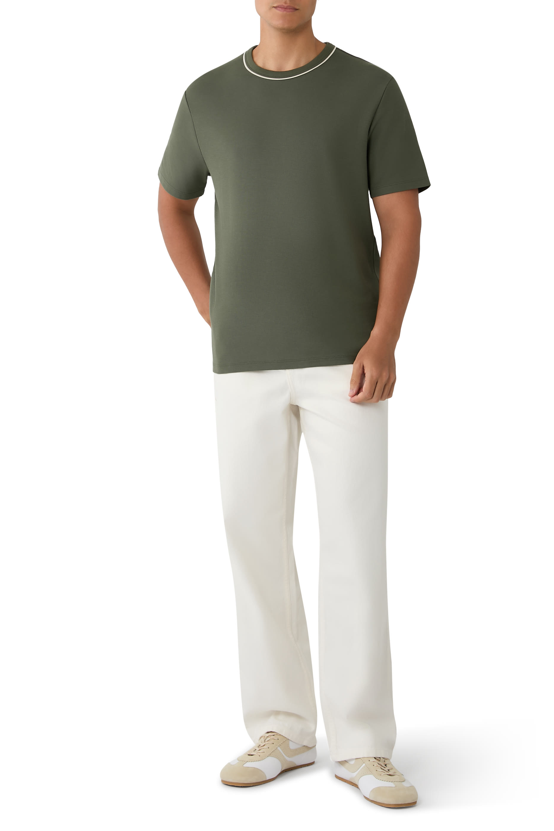 Tipped Pima Cotton Piqu&eacute; T-Shirt