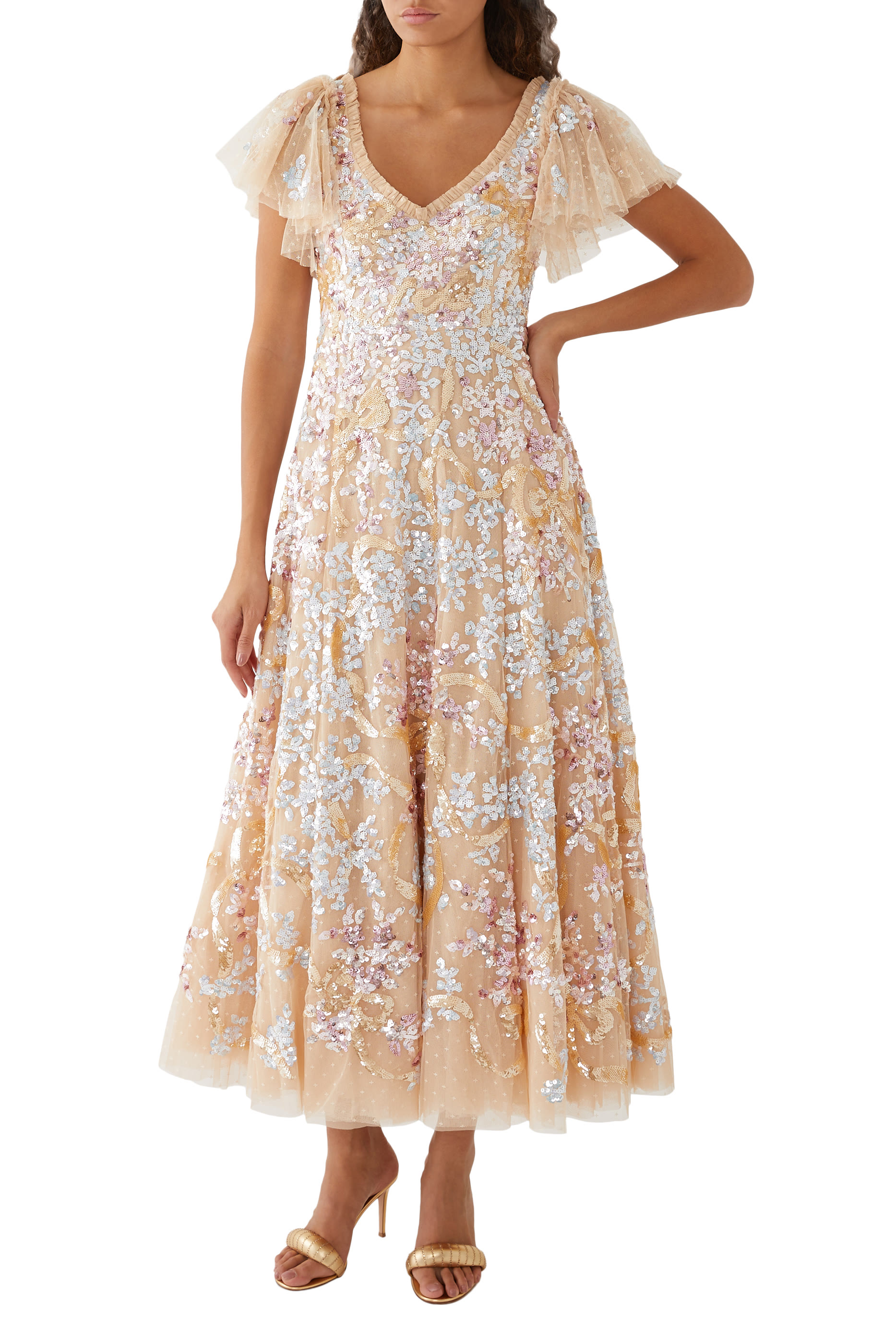 Dancing Ribbon Ankle Gown