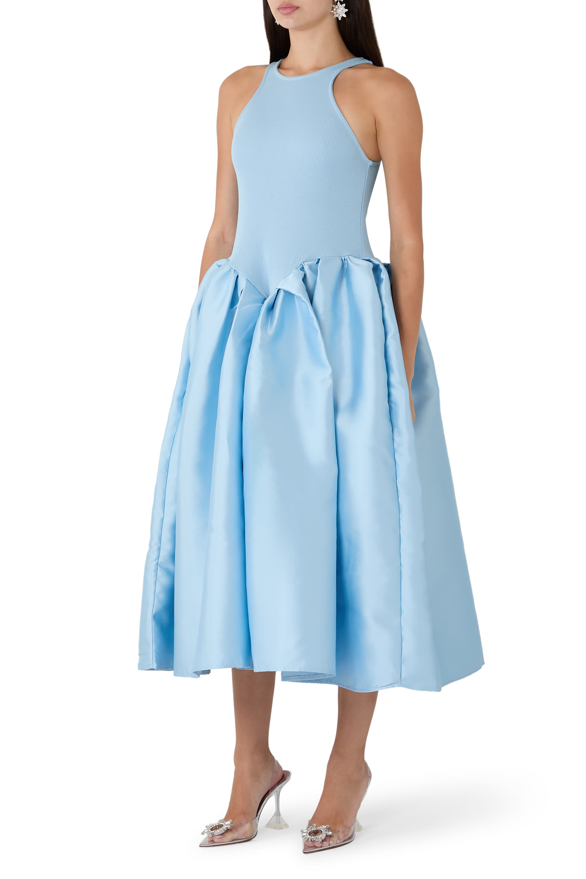 Scooped Tank Top Midi Dress