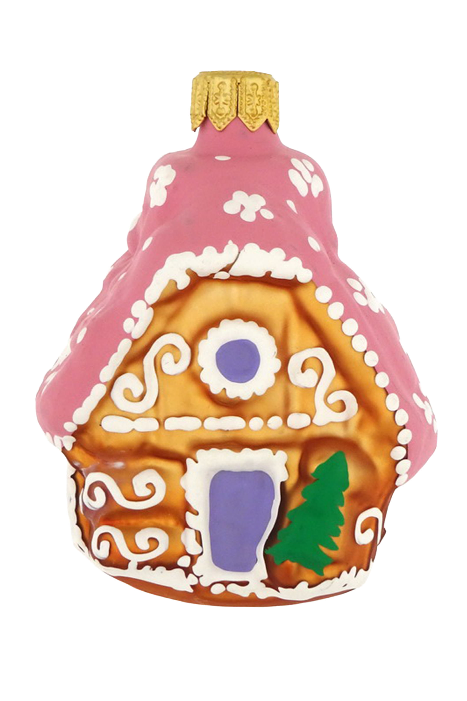 Glass Gingerbread House Ornament 