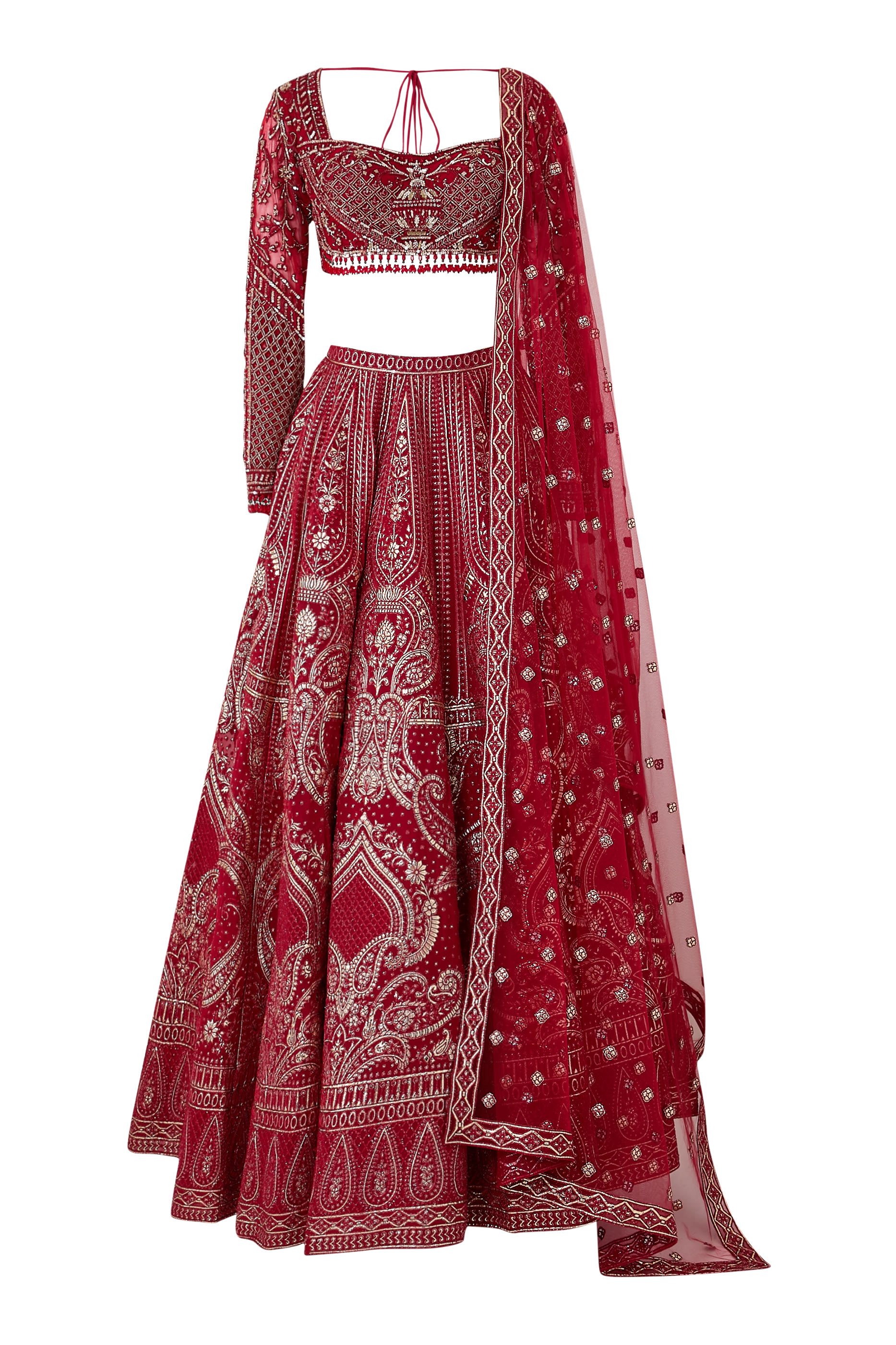 Chrome Lehenga Set with Crystal & Sequin Blouse