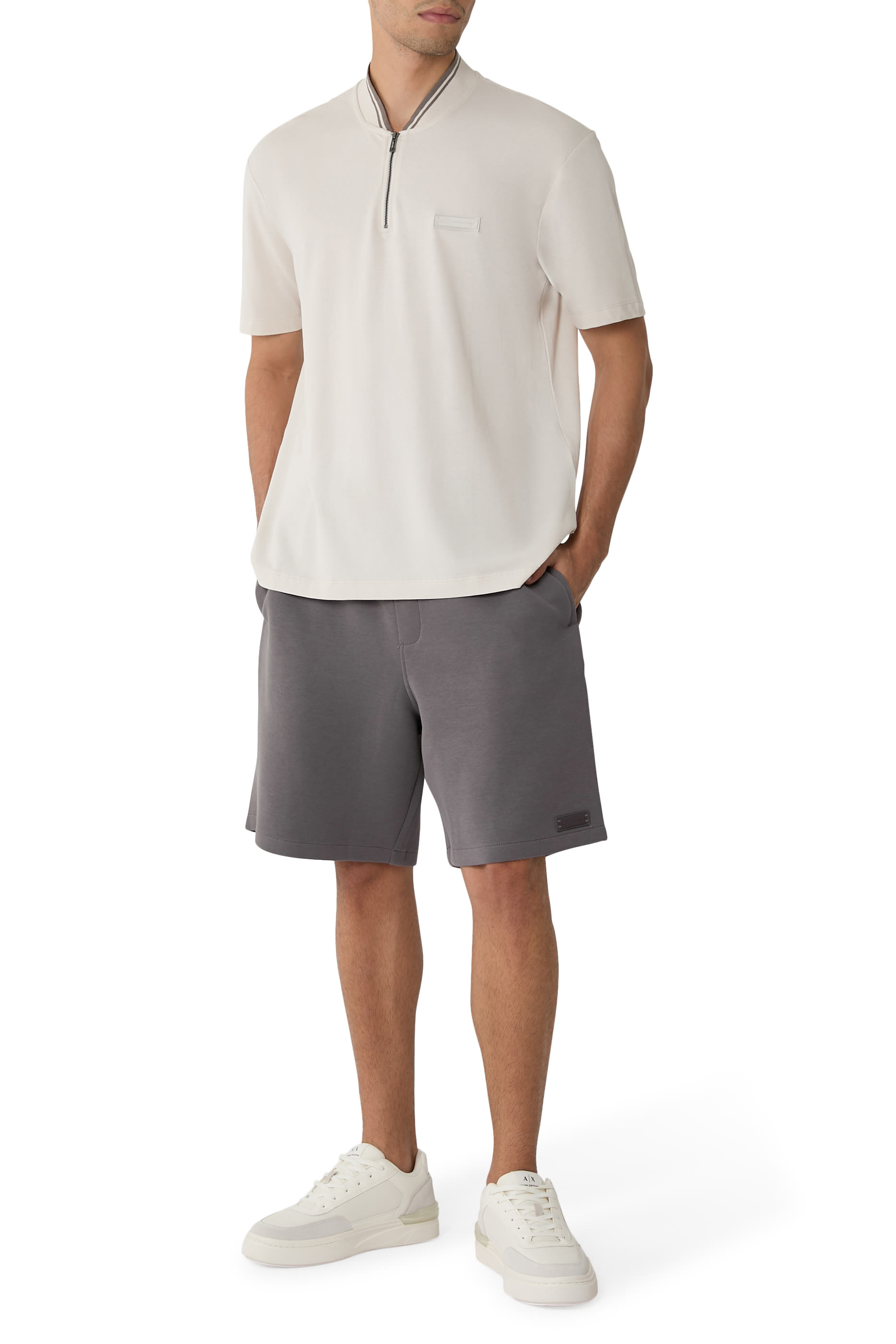 Cotton Blend Pique Shorts