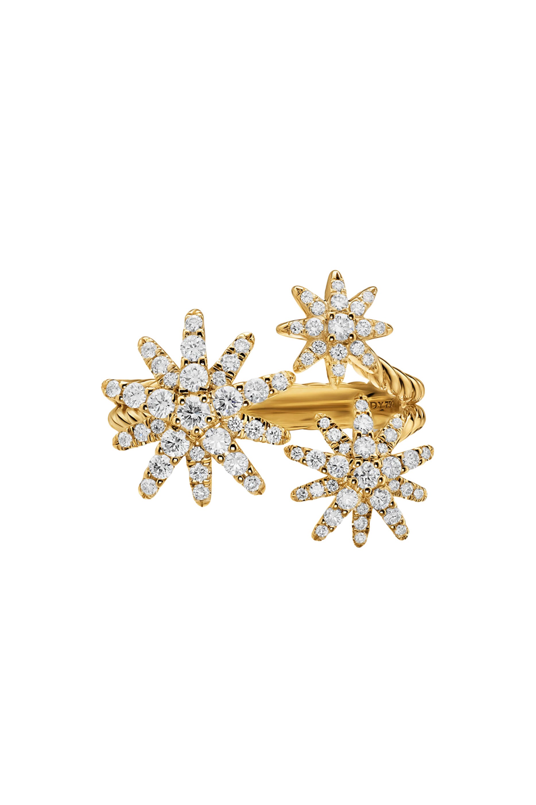 Starburst Multi Star Ring, 18k Yellow Gold & Diamonds