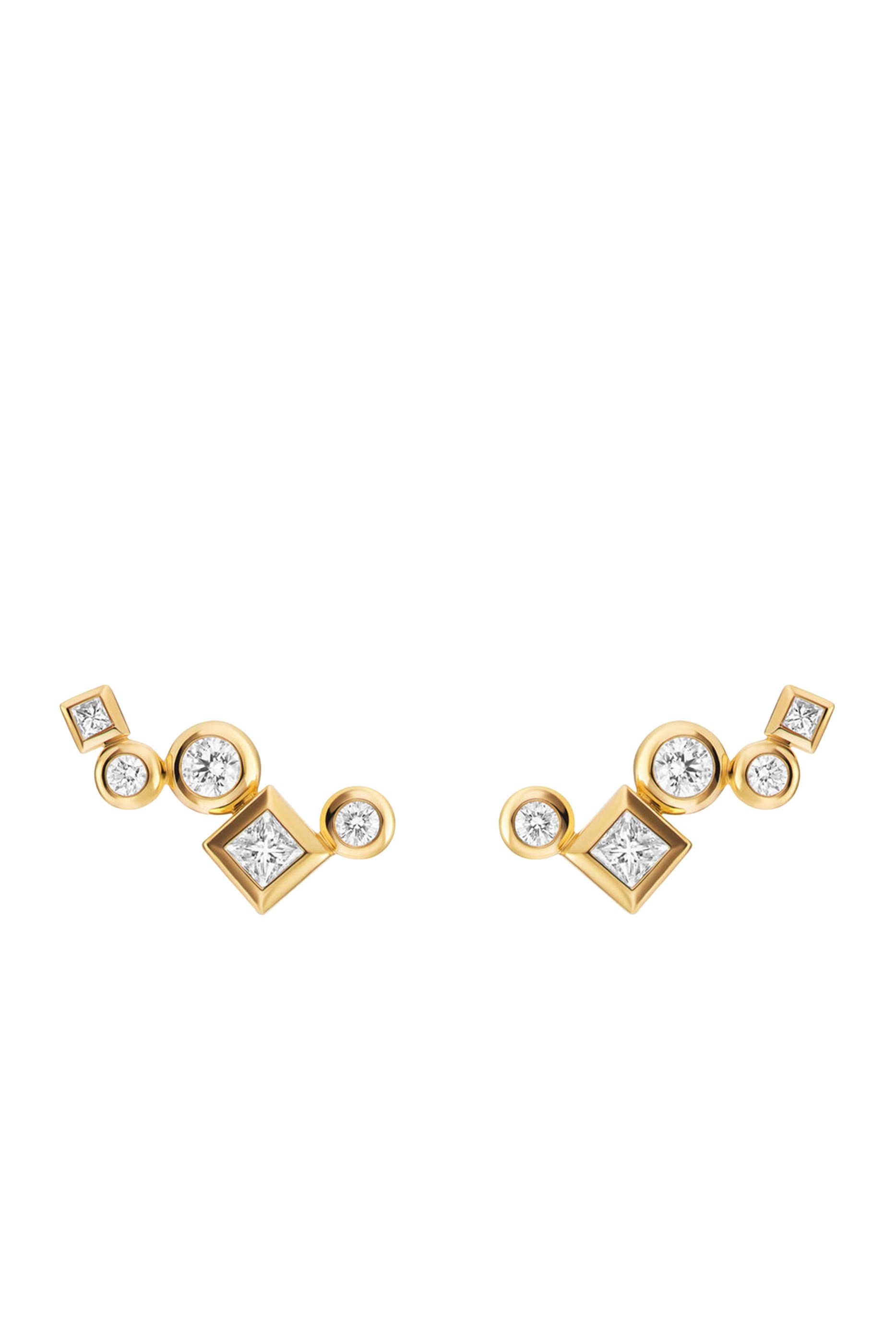Petite Modern Renaissance® Climber Earrings, 18k Yellow Gold & Diamonds