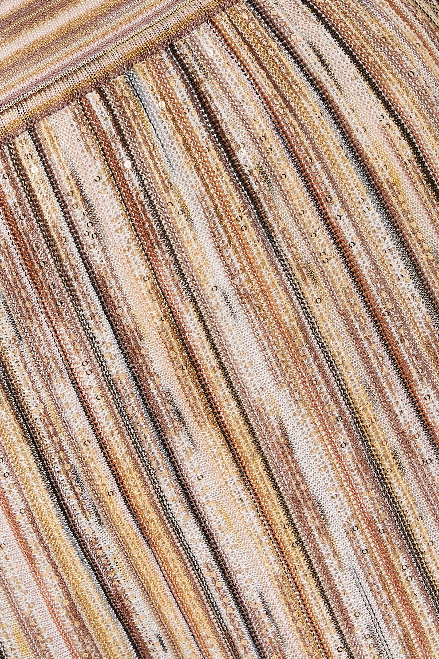 Wide Chevron Lam&eacute; Viscose Trousers