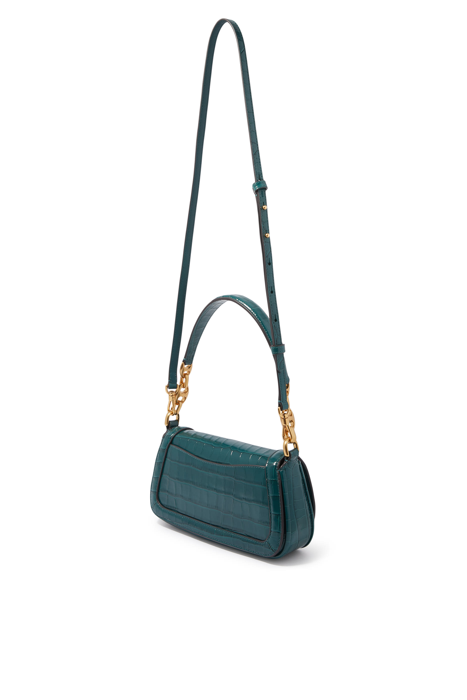 Gramercy Croc-Embossed Small Flap Shoulder Bag
