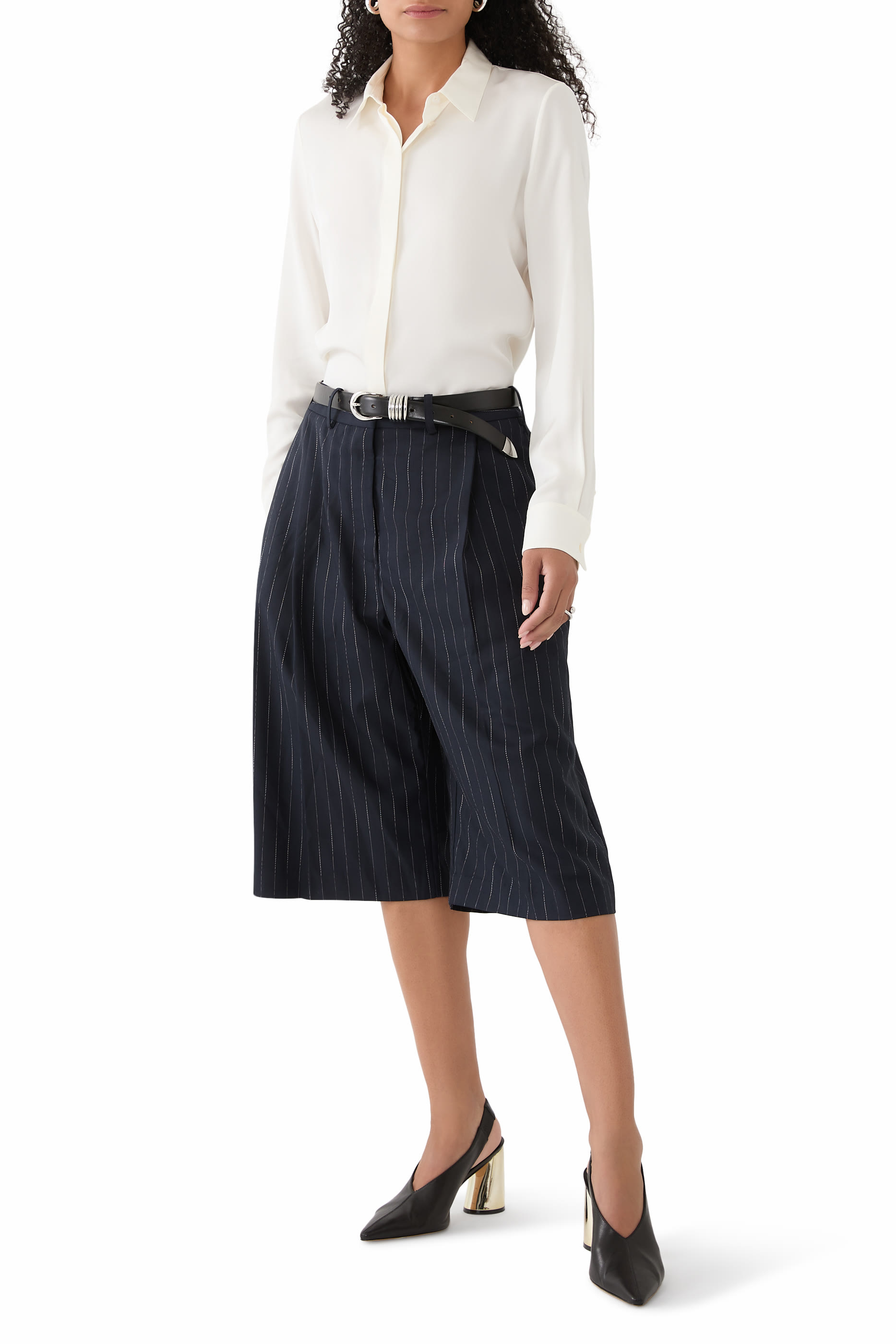 Fitted Shirt in Silk Georgette