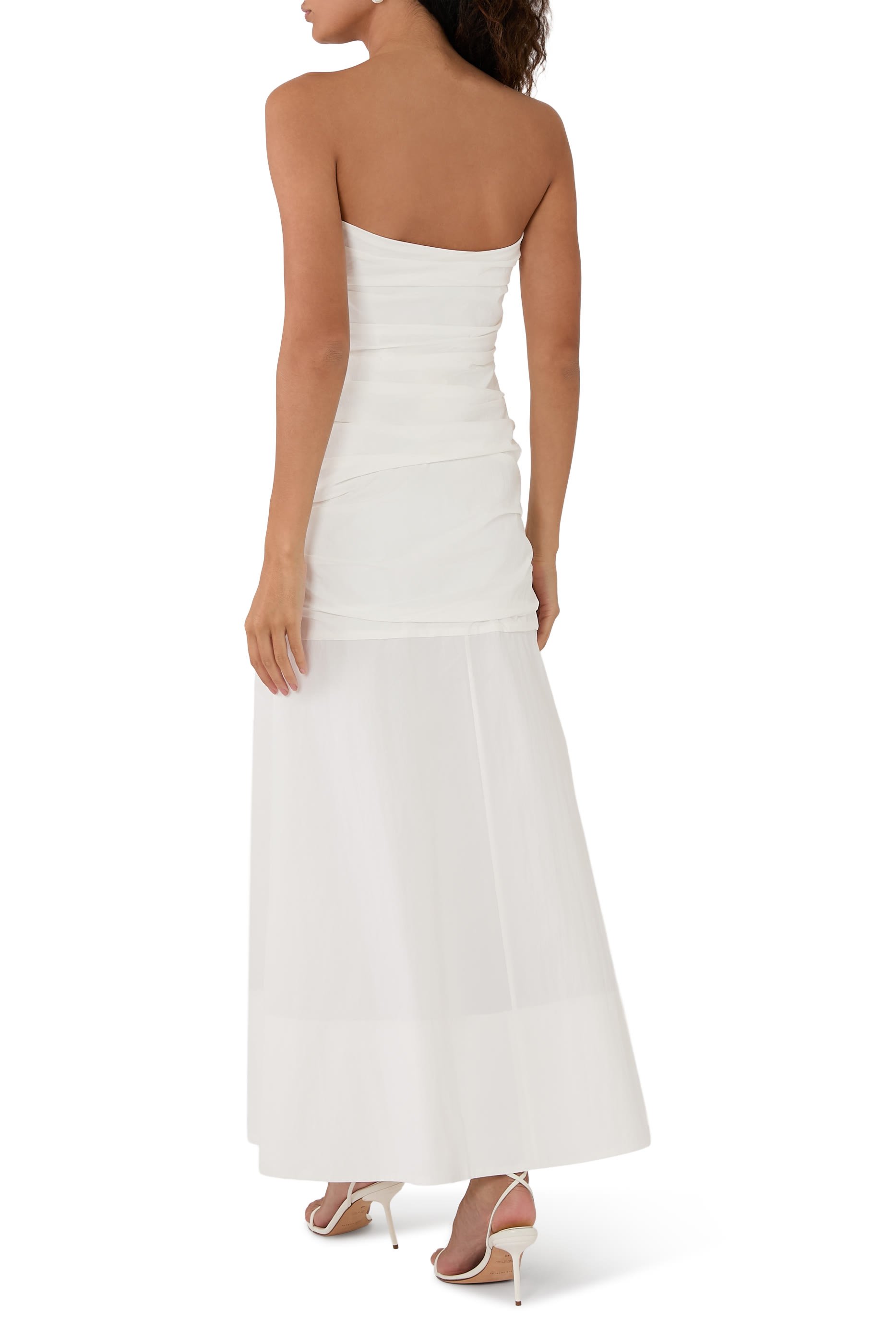 Gathered Strapless Longline Dress