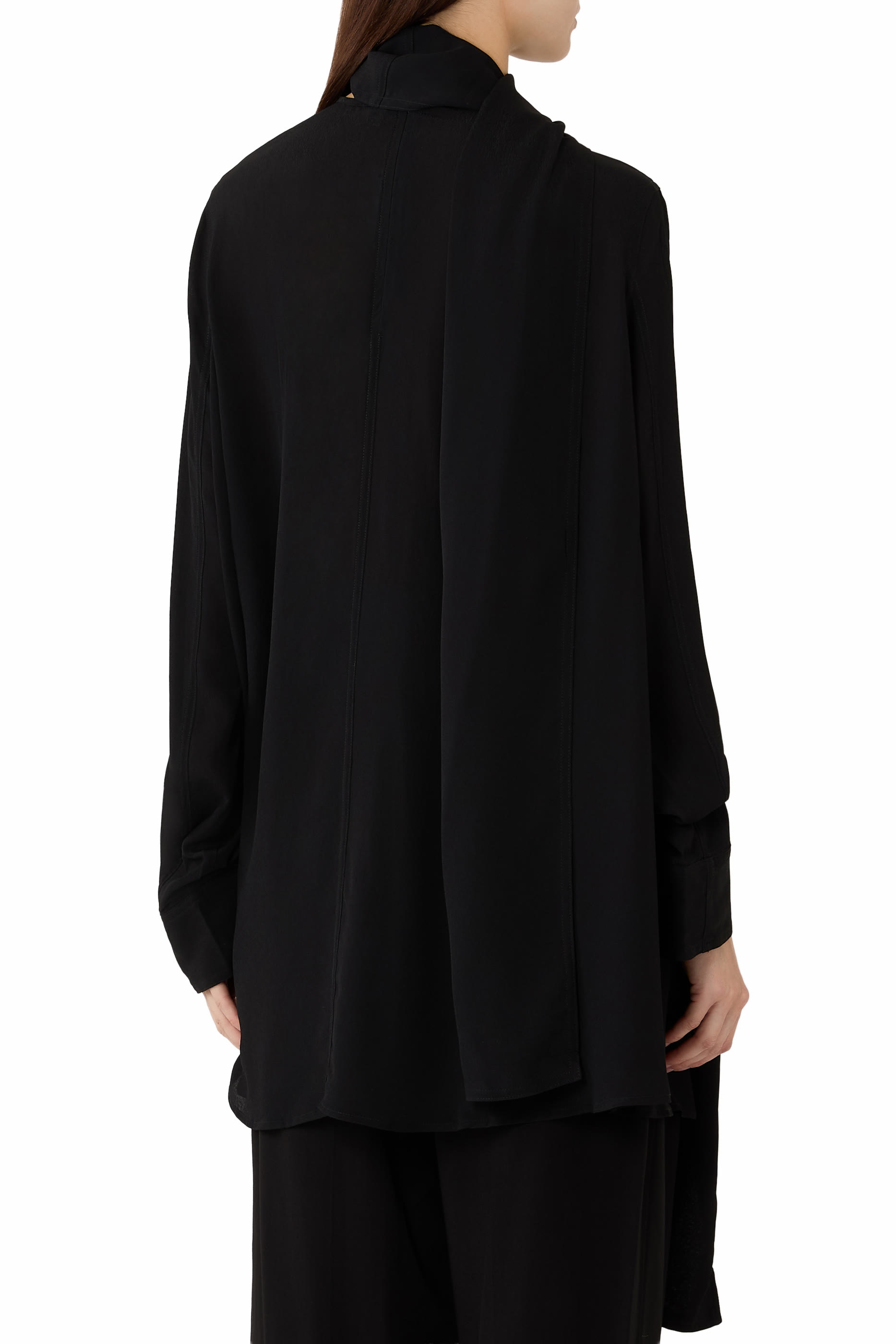 Draped Scarf Blouse