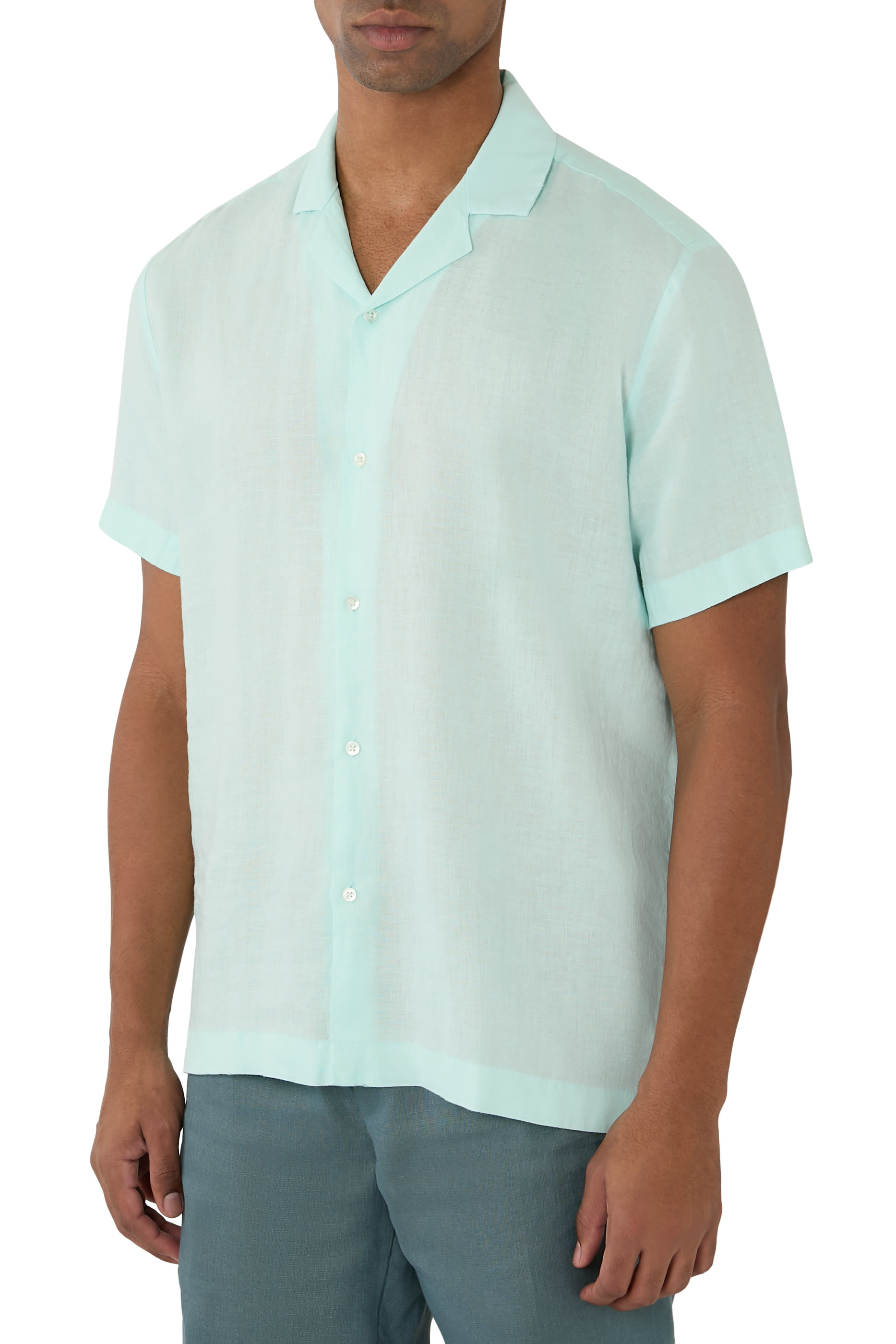 Mars Camp-Collar Linen Shirt