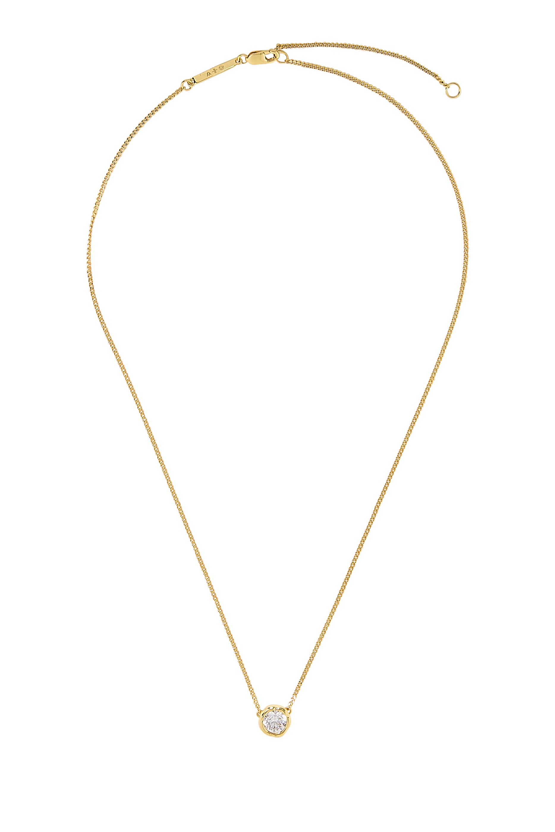 Asterales Solitaire Necklace, 14k Gold Plated Brass & Cubic Zirconia