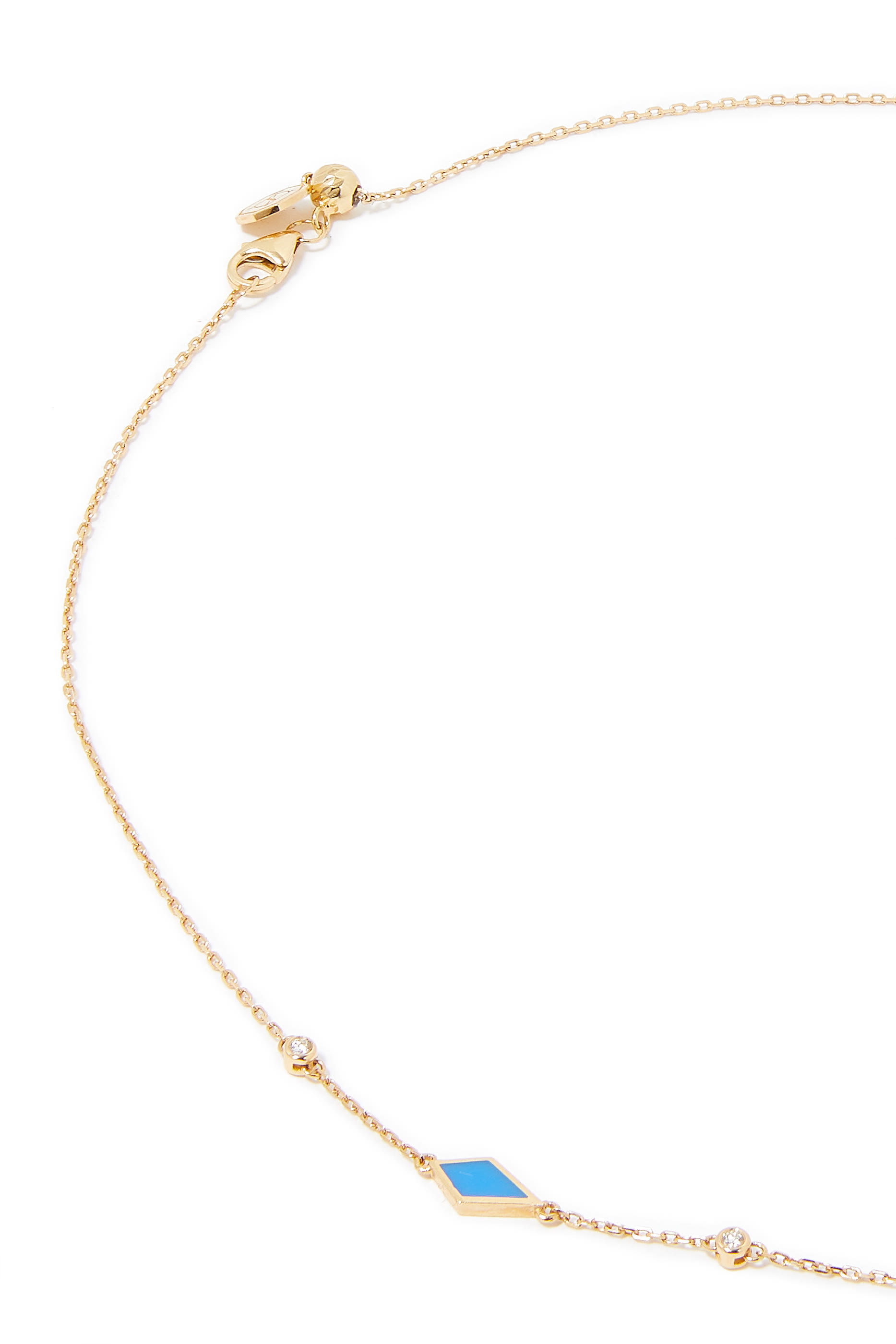 Mosaic Choker, 18k Yellow Gold & Diamonds, Enamel