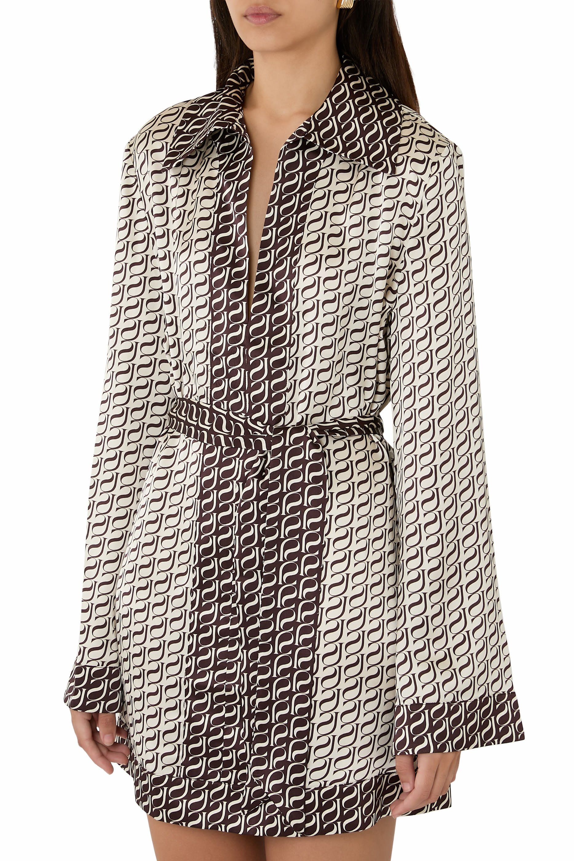 Monogram Contrast Mini Dress