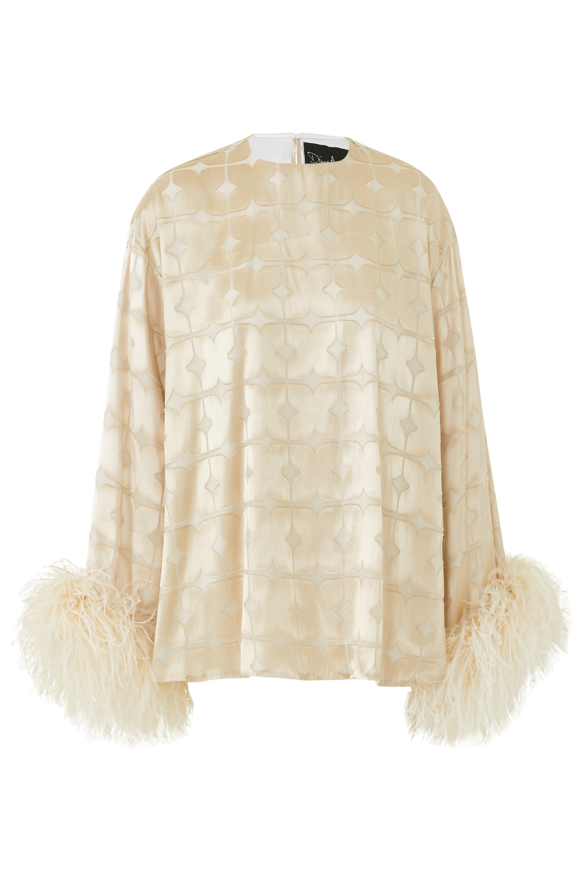 Feather Trim Cuffs Top