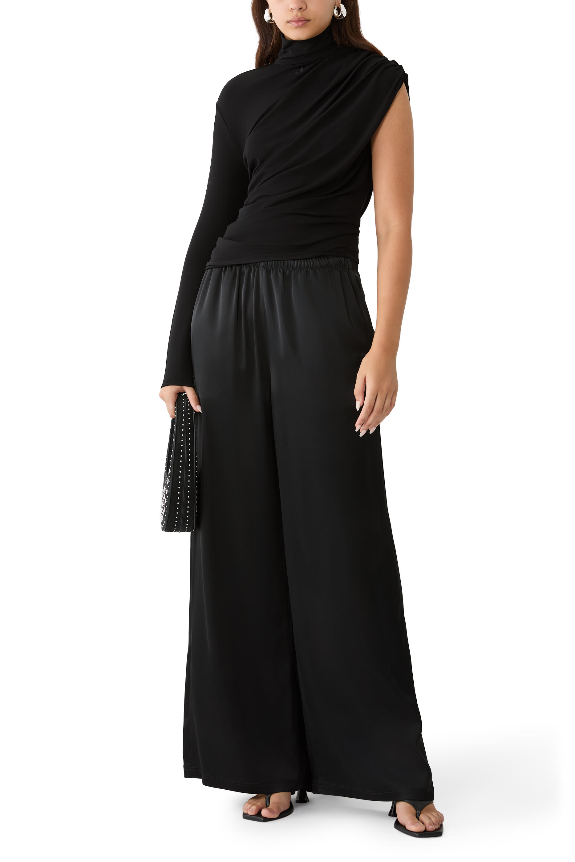  Satin Wide Train Pants 