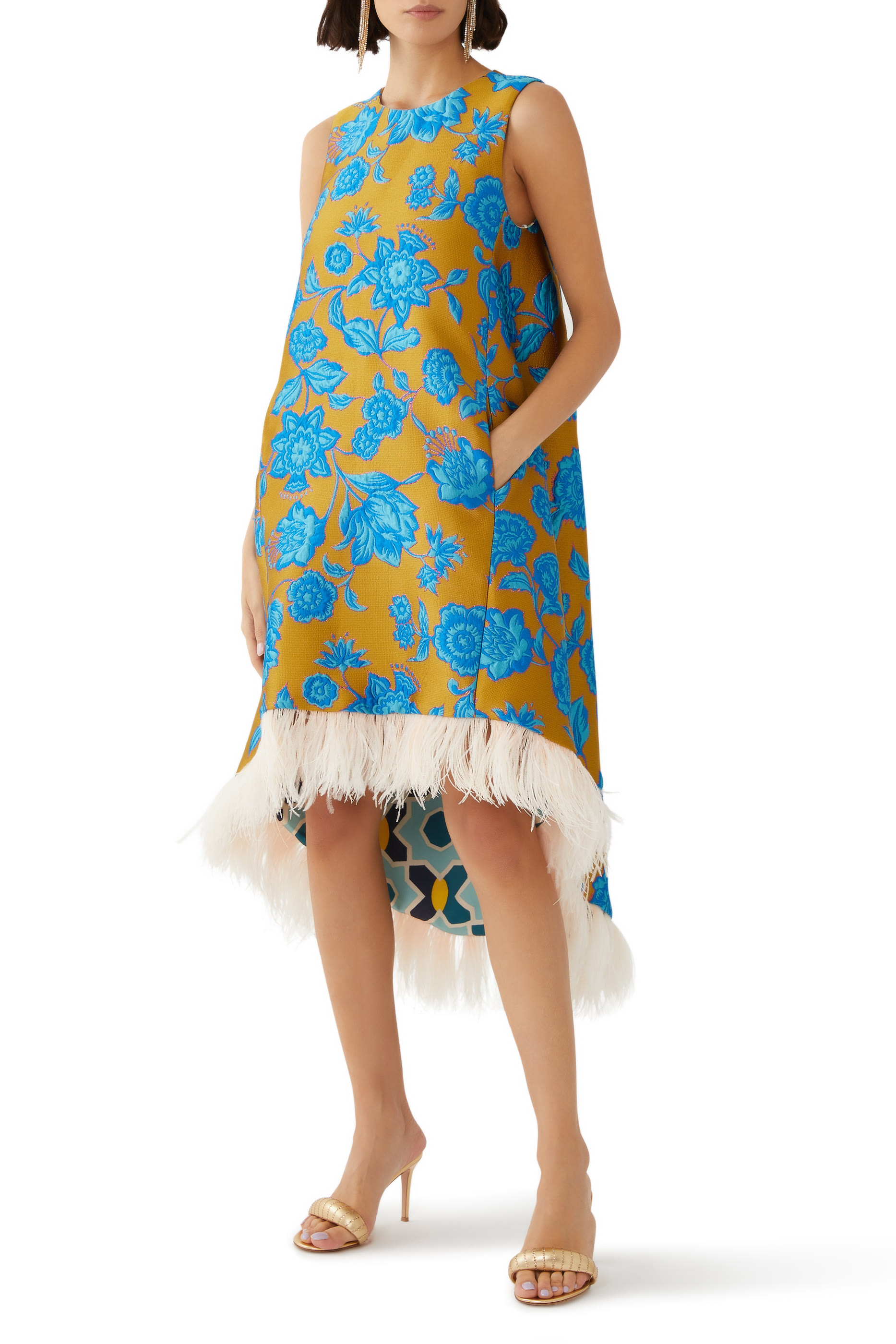 La Scala High Dress with Feathers