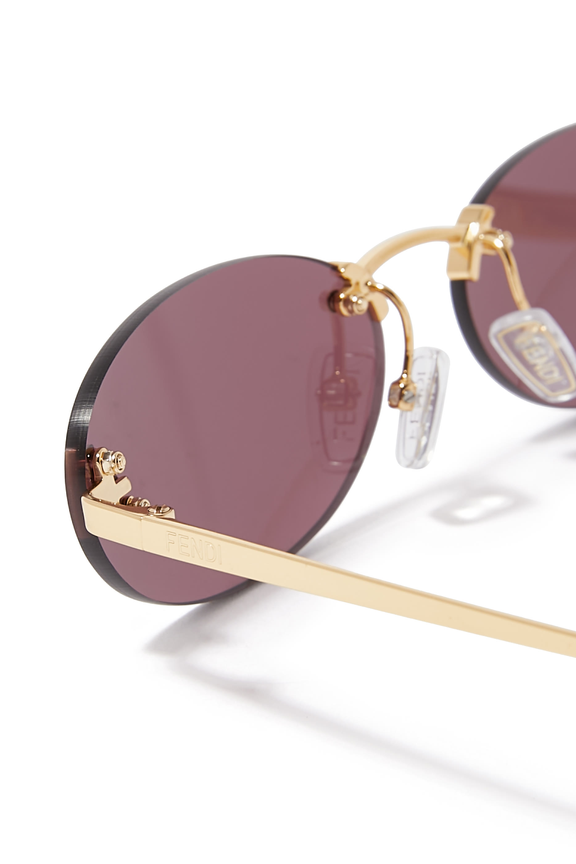 Fendi First Crystal Gold Oval Sunglasses