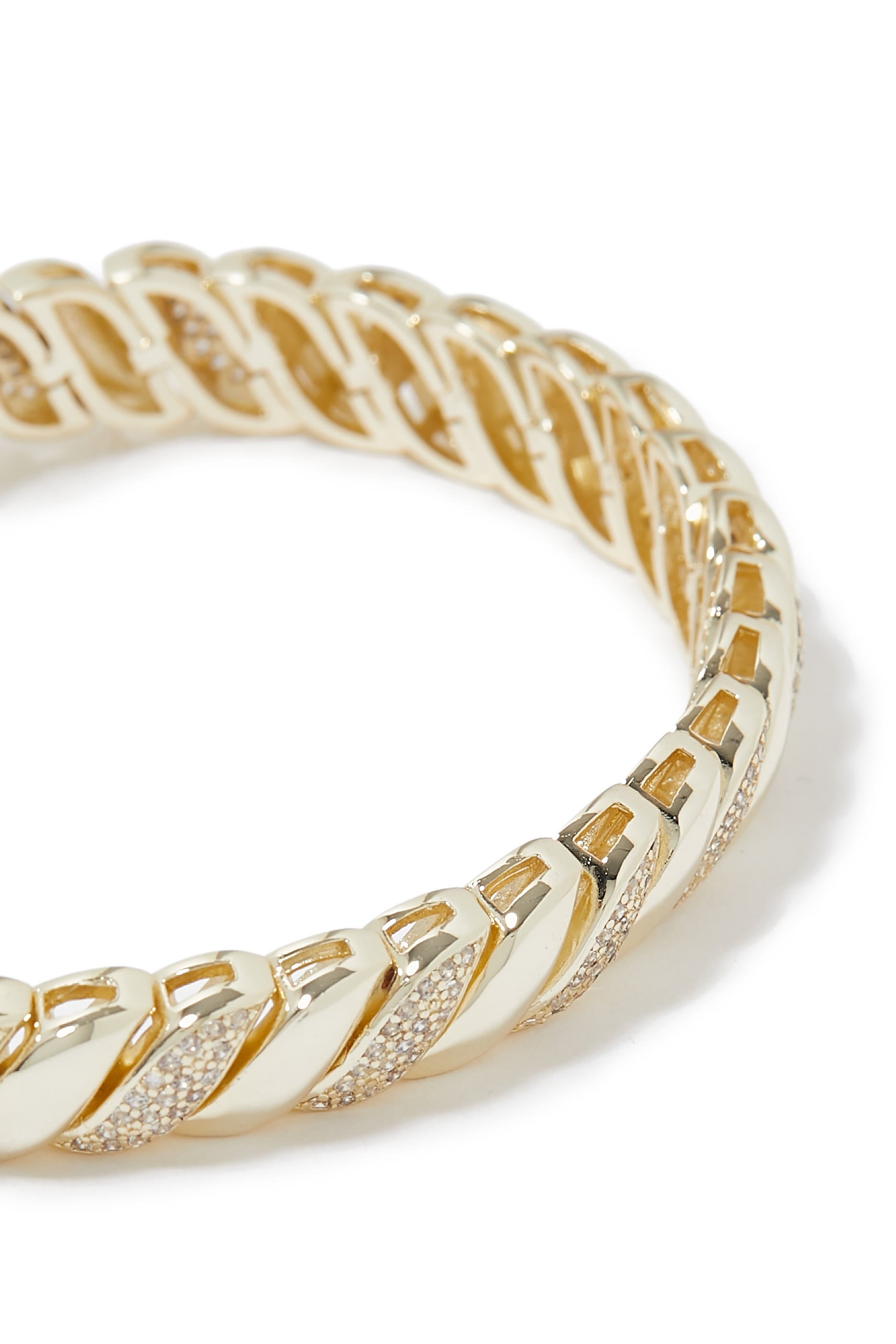 Sculptured Pave Line Bracelet
