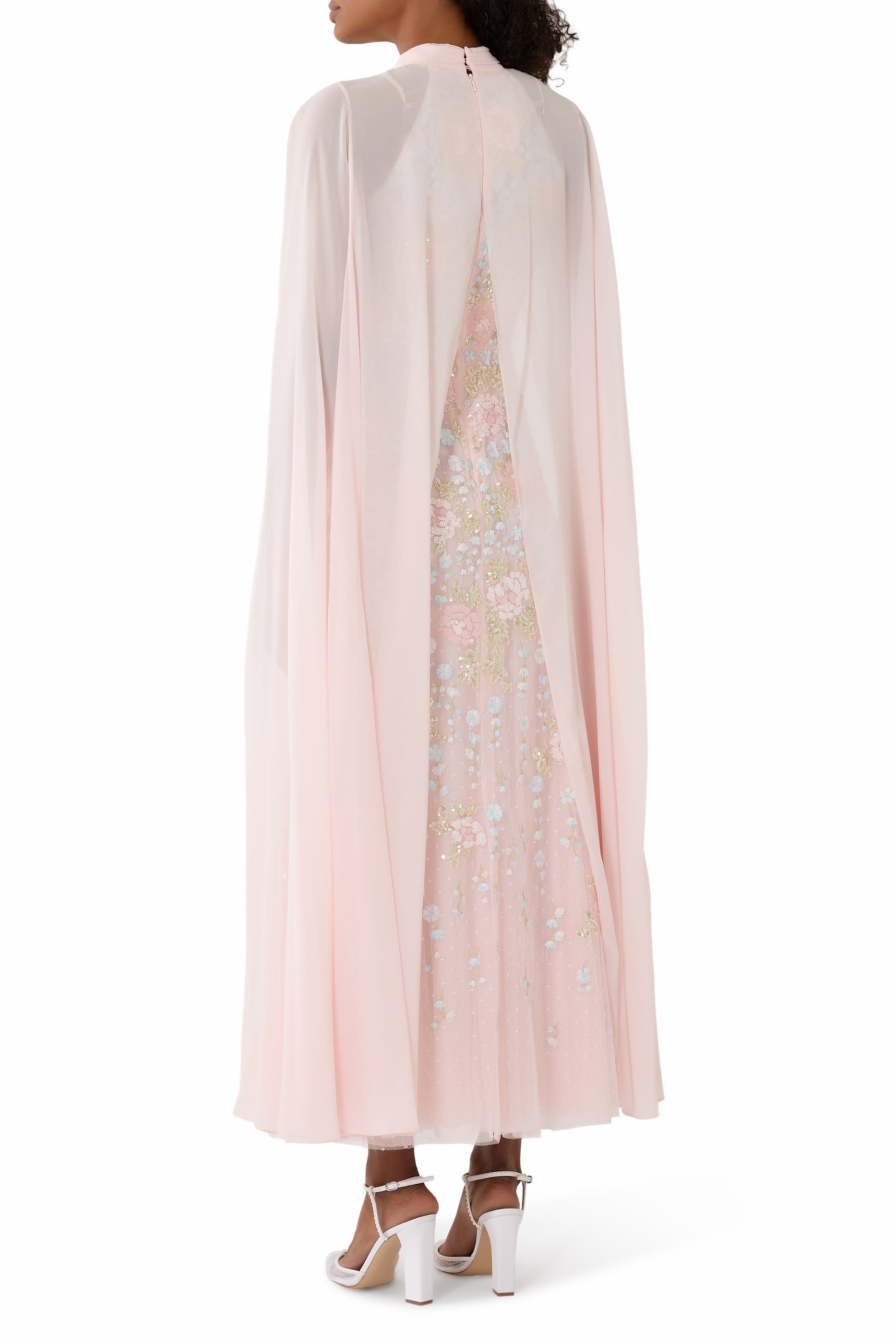 Cressida Floral Cape Ankle Gown