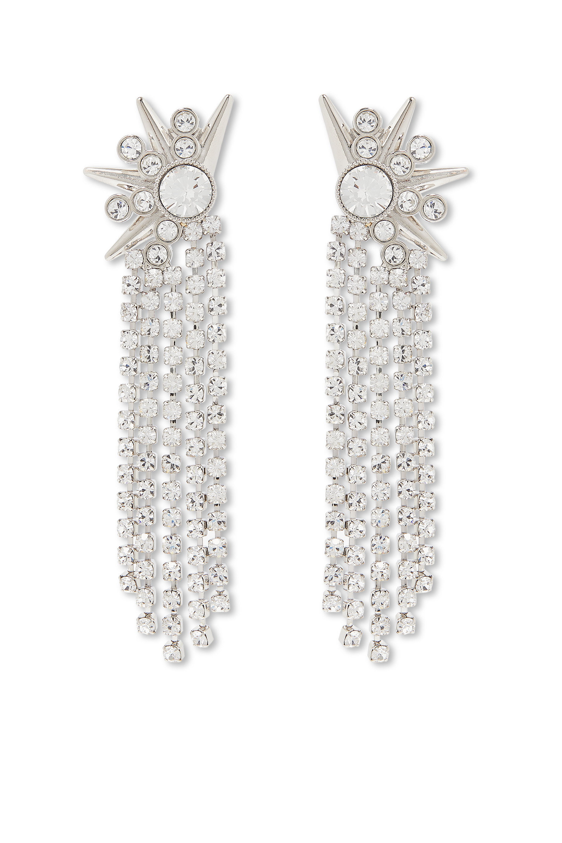 Fringed Drop Crystal Earrings