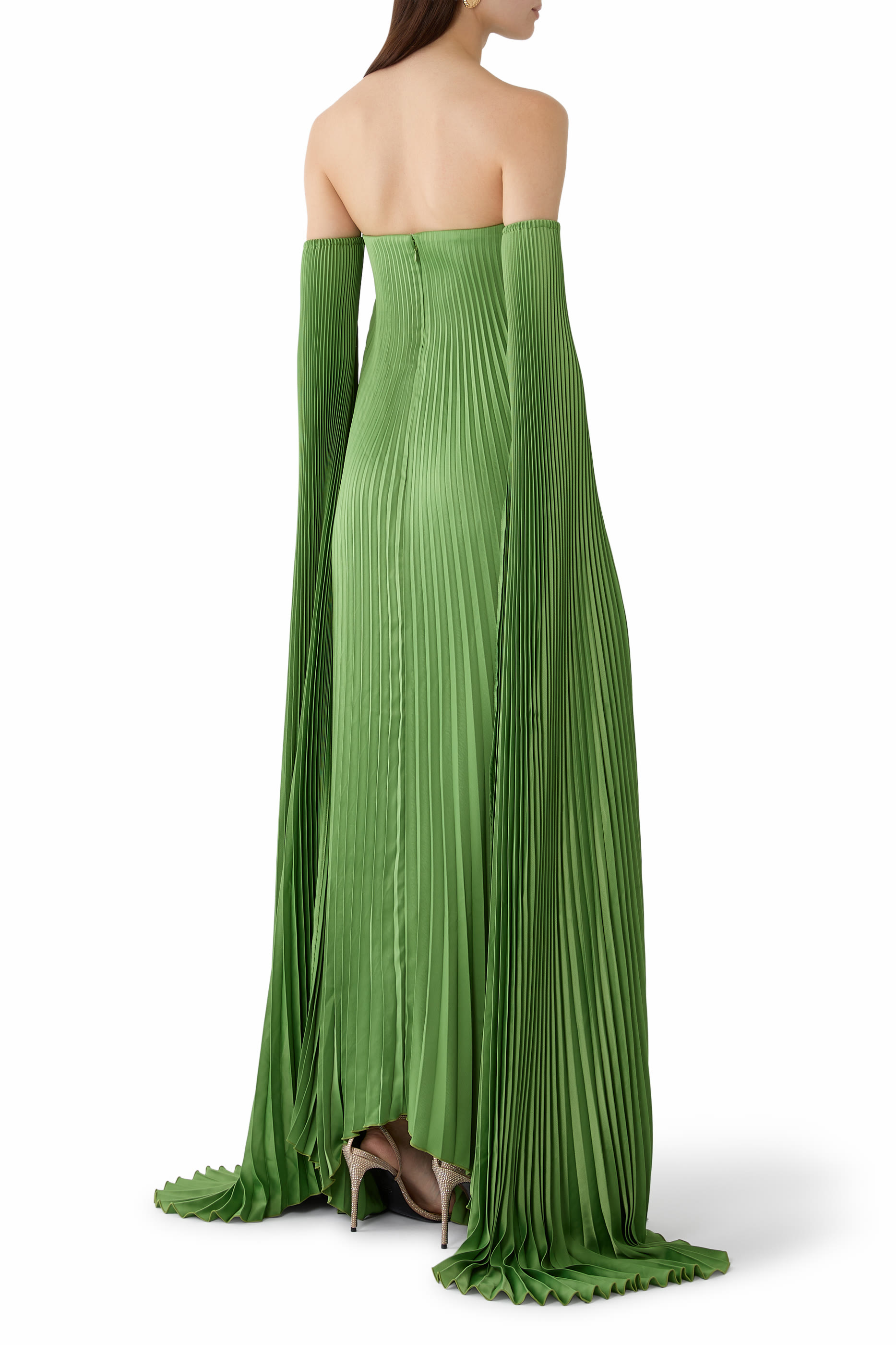 Drama Sleeves Tie Gown