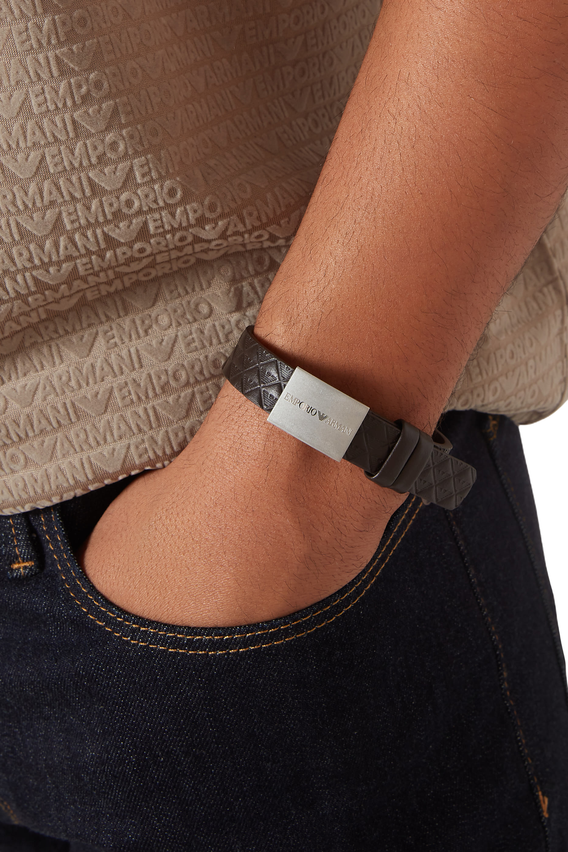 Eagle Logo Leather Bracelet