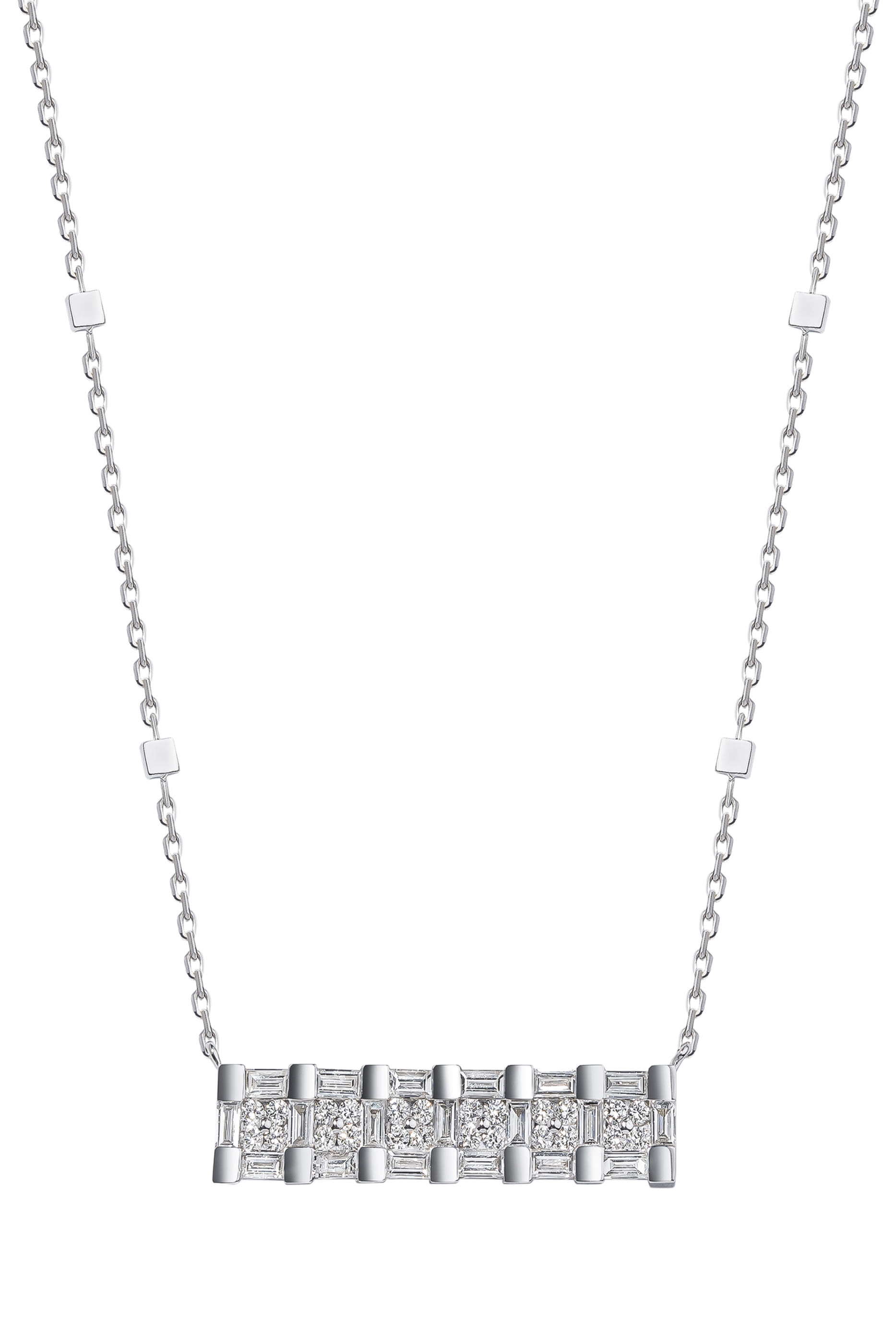 Barq Splendore Necklace, 18K White Gold & Diamonds