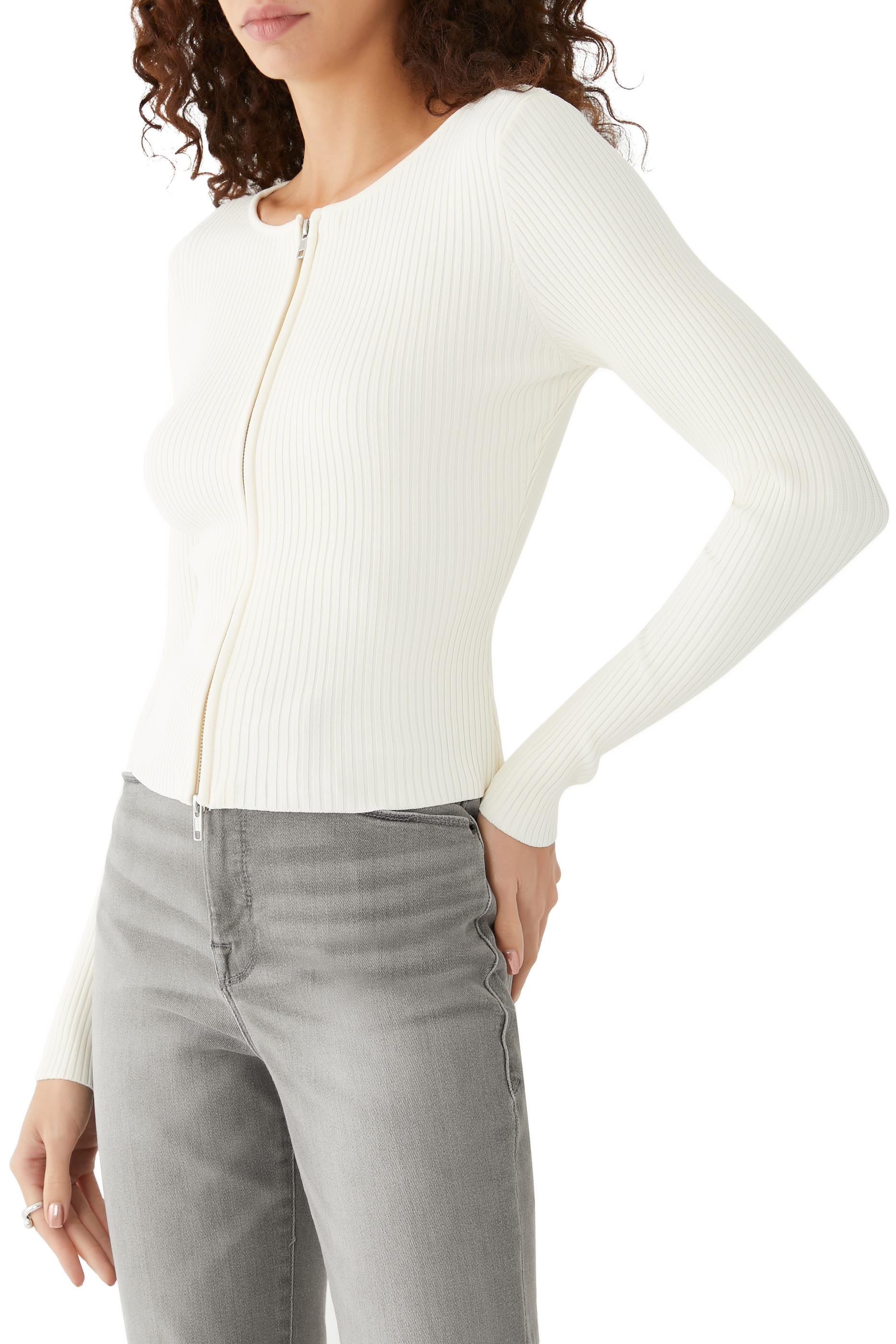 Stretch Rib Knit Sweater