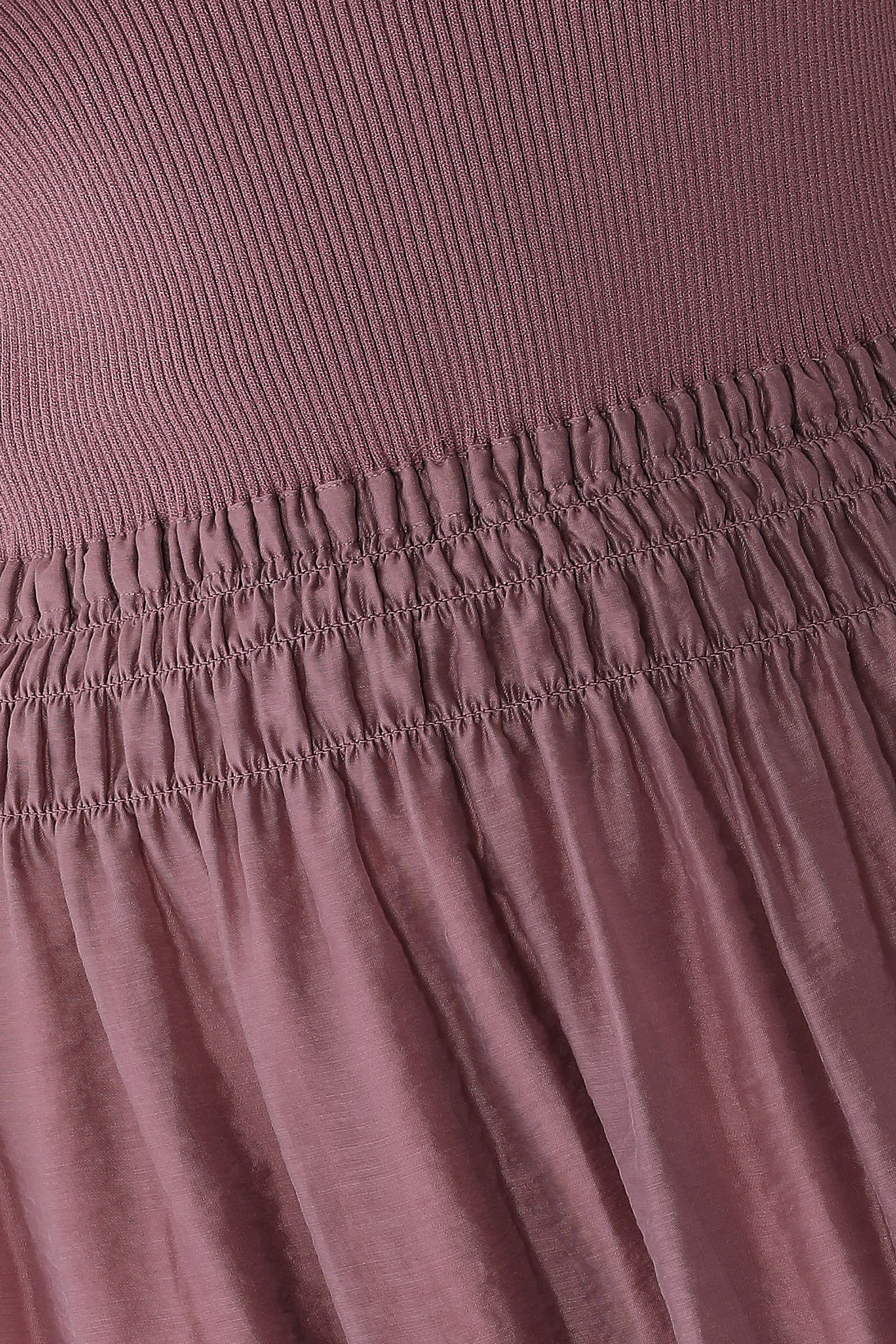 Square-Neck Mixed-Media Dress