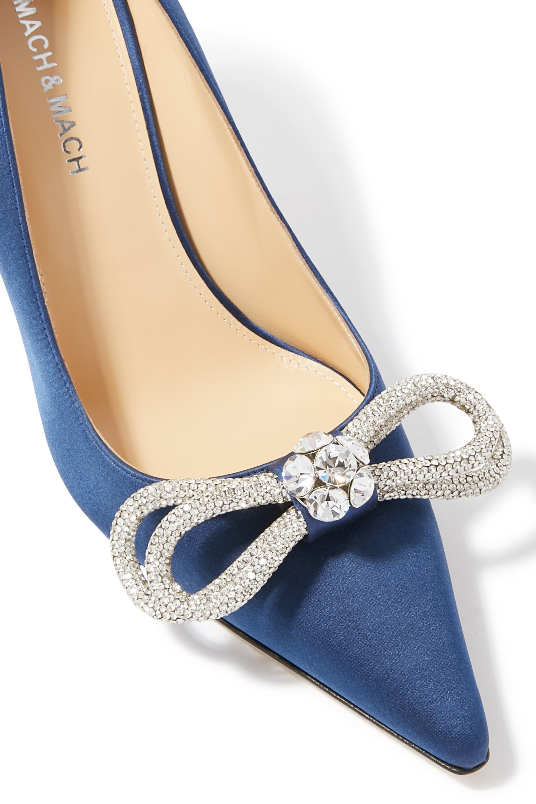 Double Bow 85 Satin Pumps