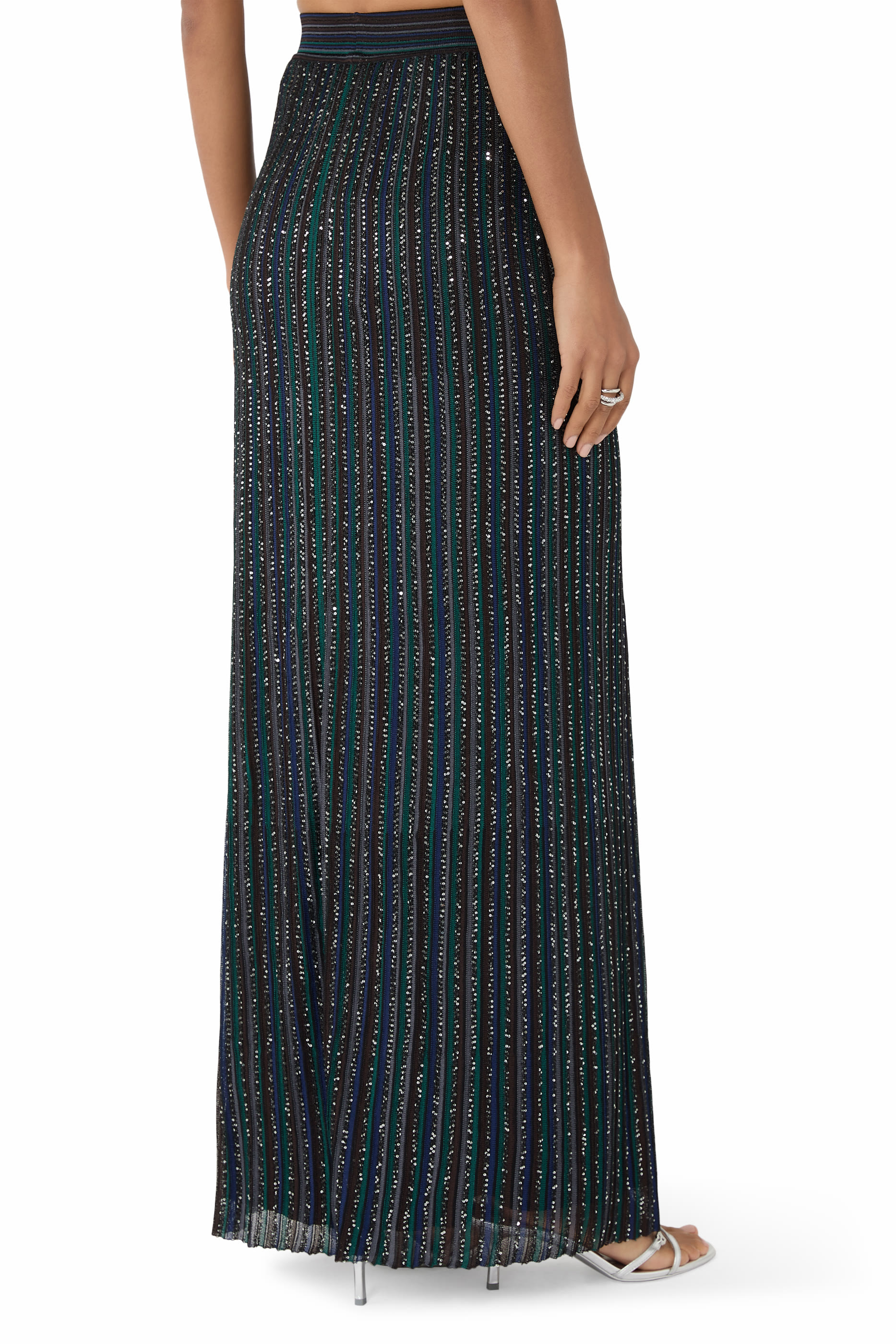 Striped Partial Long Skirt