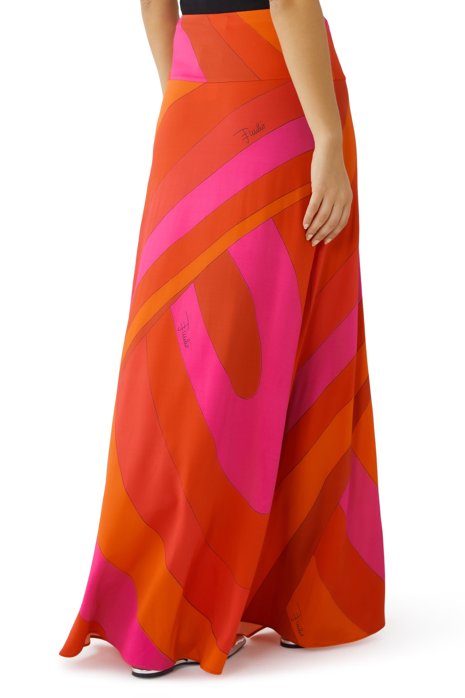 Iride-Print Long Skirt