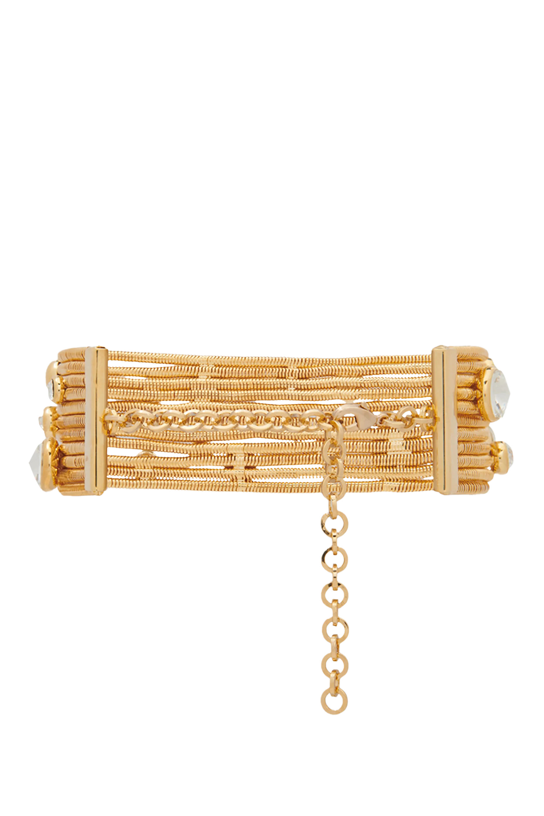 Multi Chains Choker with Round Crystals