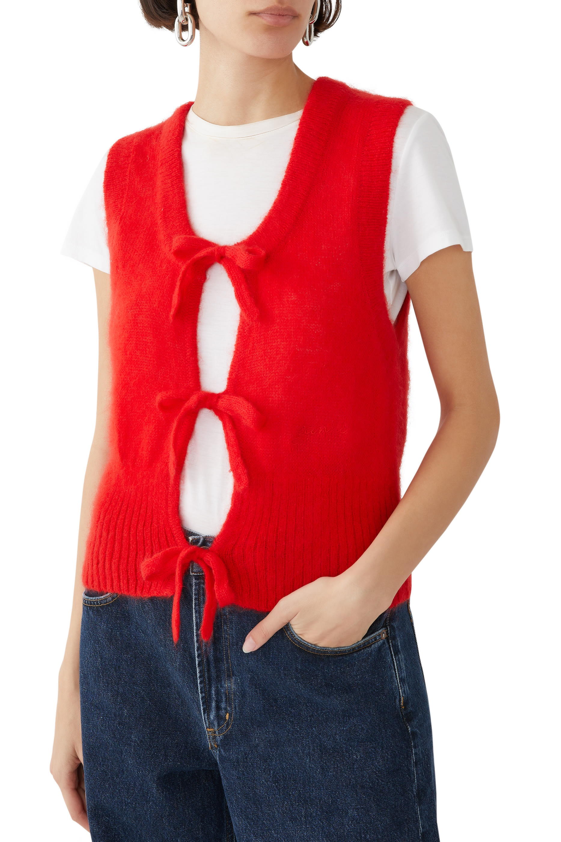 Light Mohair Tie String Vest