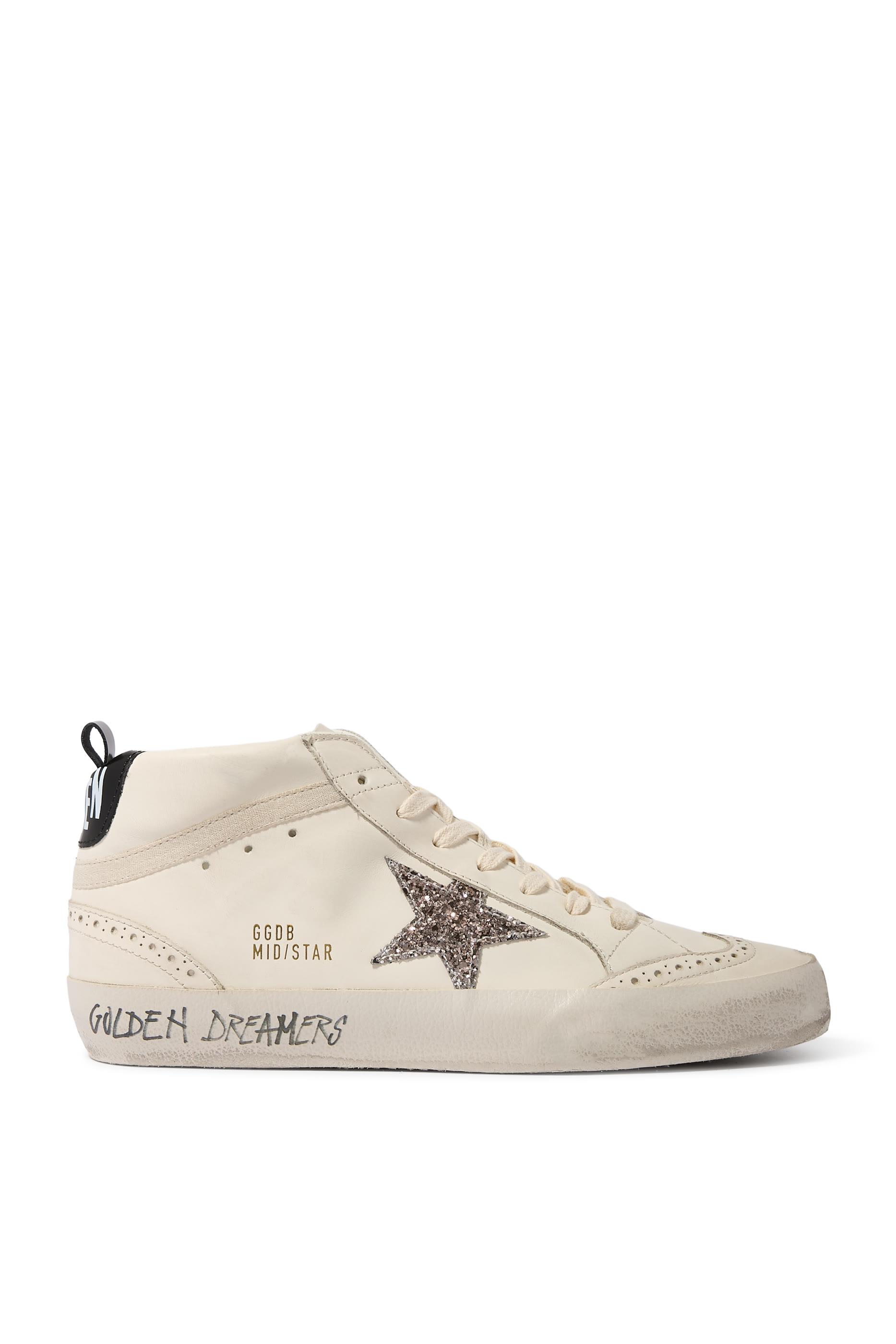 Women&rsquo;s Mid Star Sneakers with Glitter Star and Laminated Heel Tab