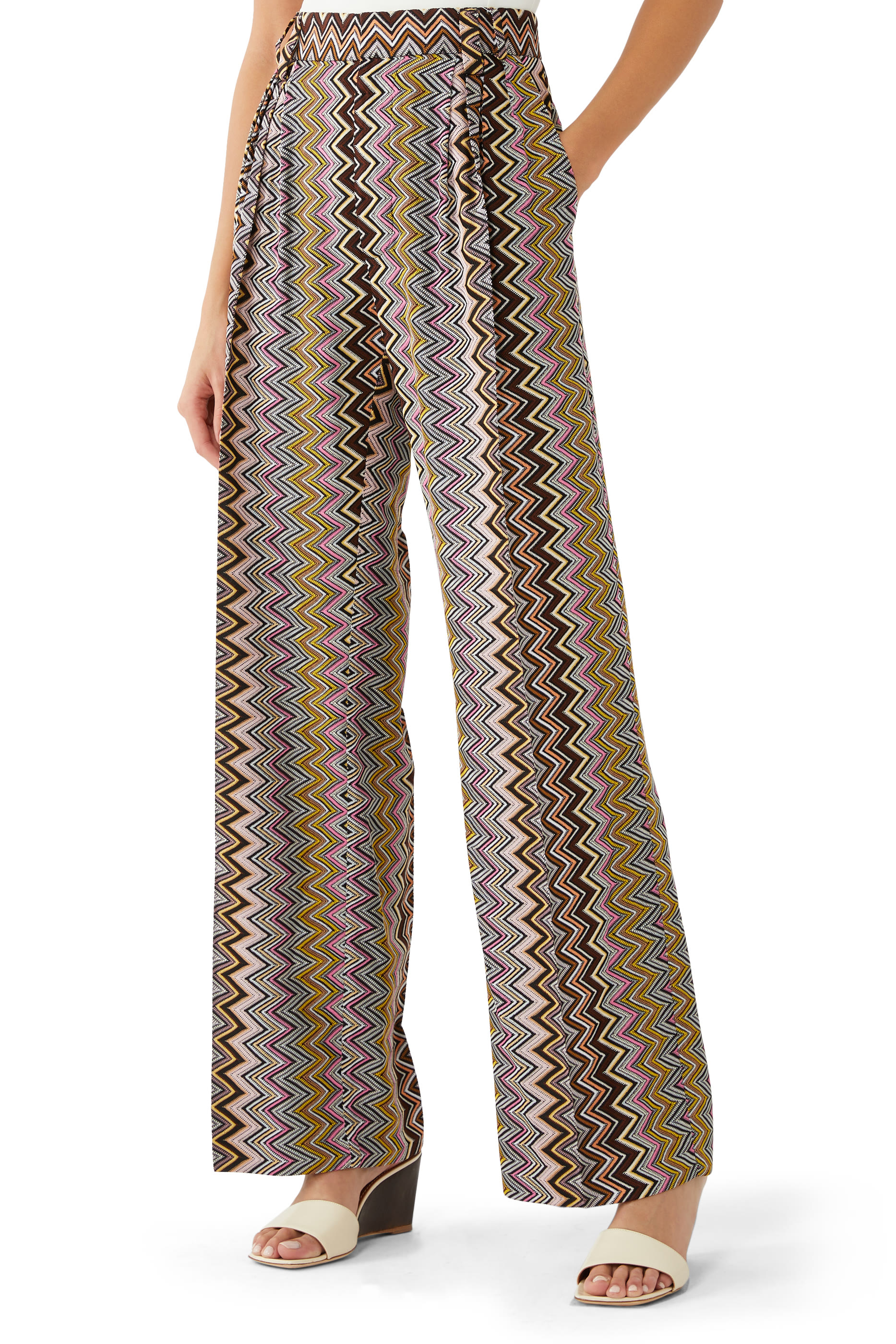 Zigzag Raschel Wide Pants