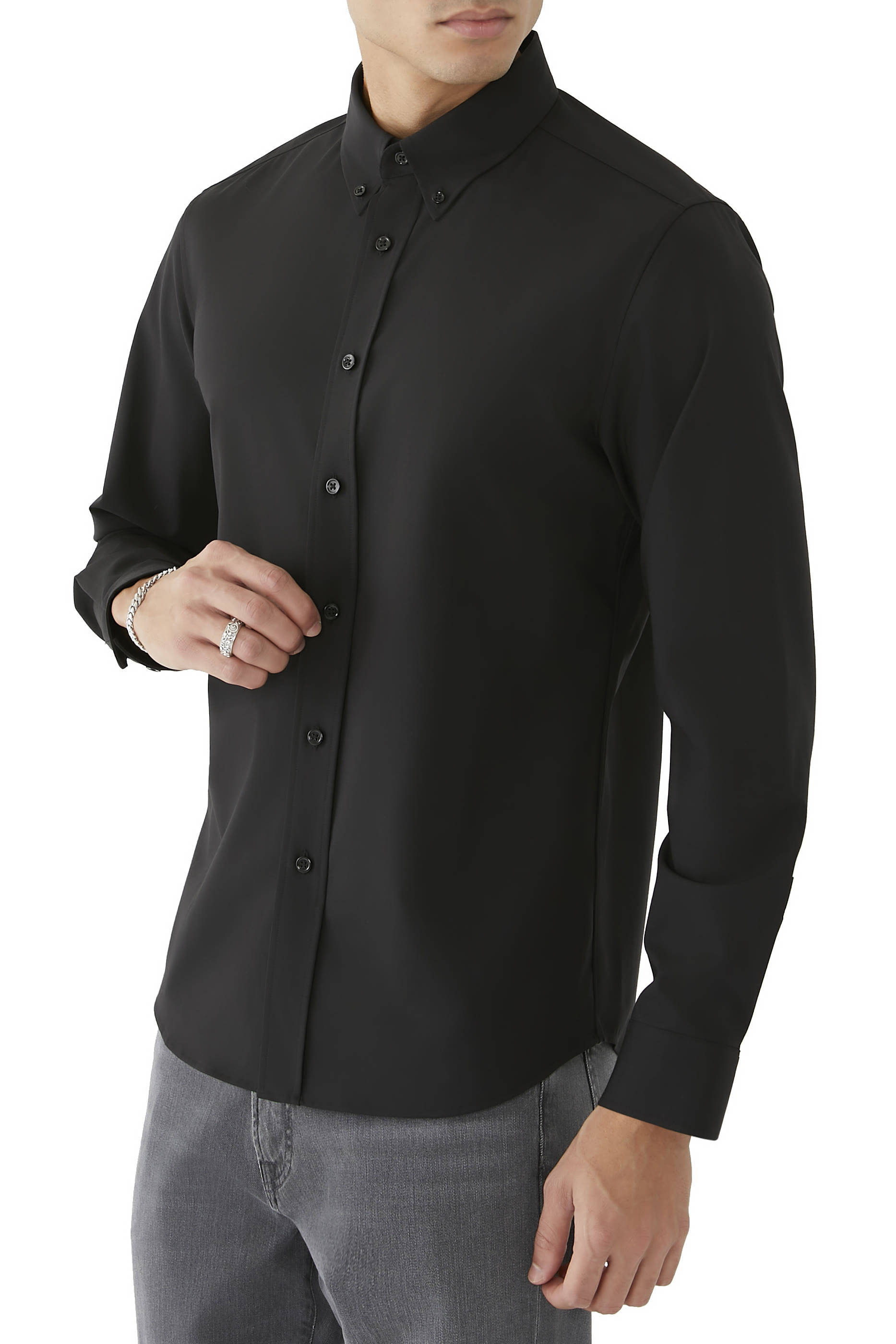Hugh Shirt in Stretch Wool