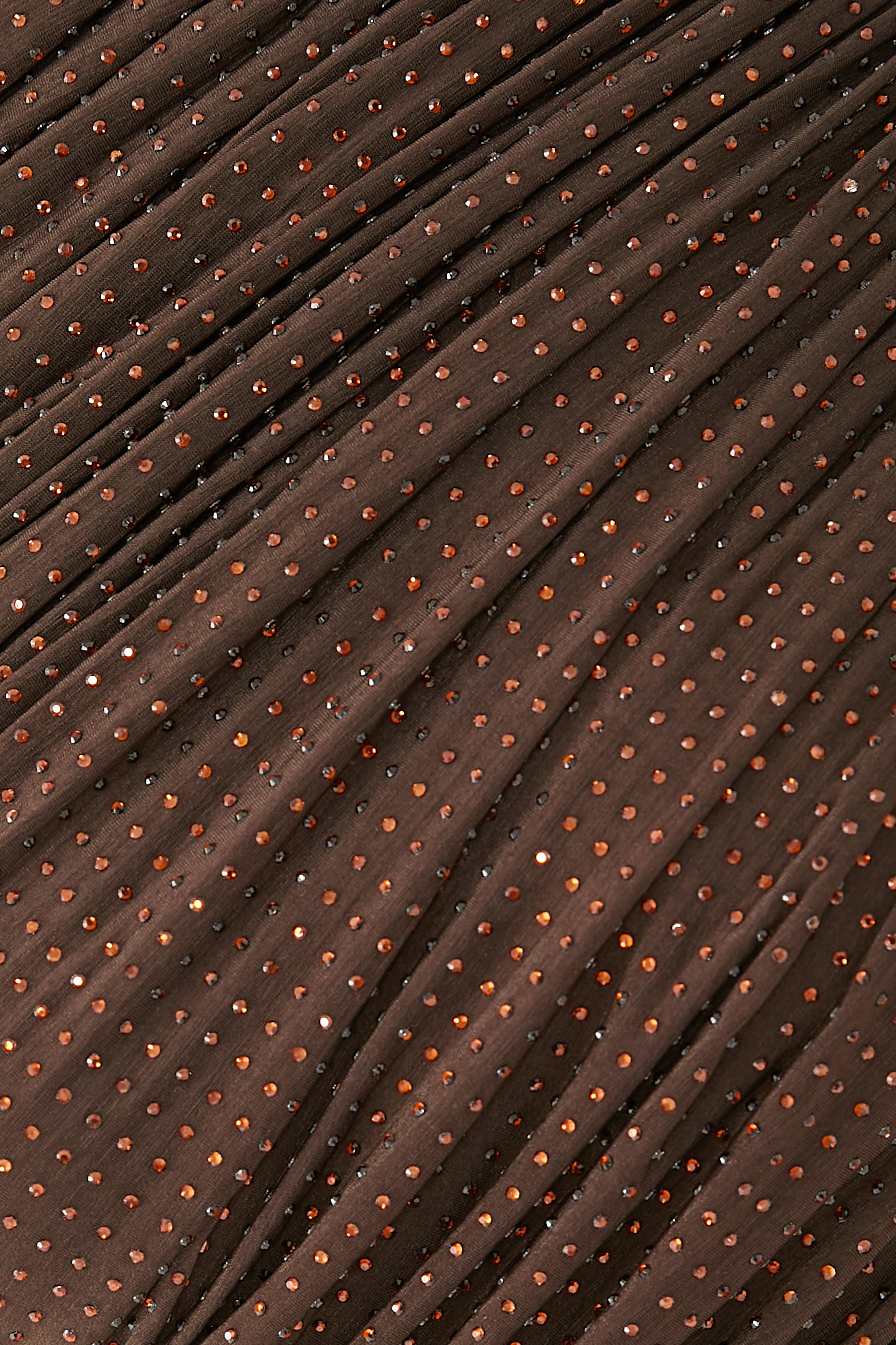 Sanders Ruched Side-Slit Rhinestone Maxi Dress