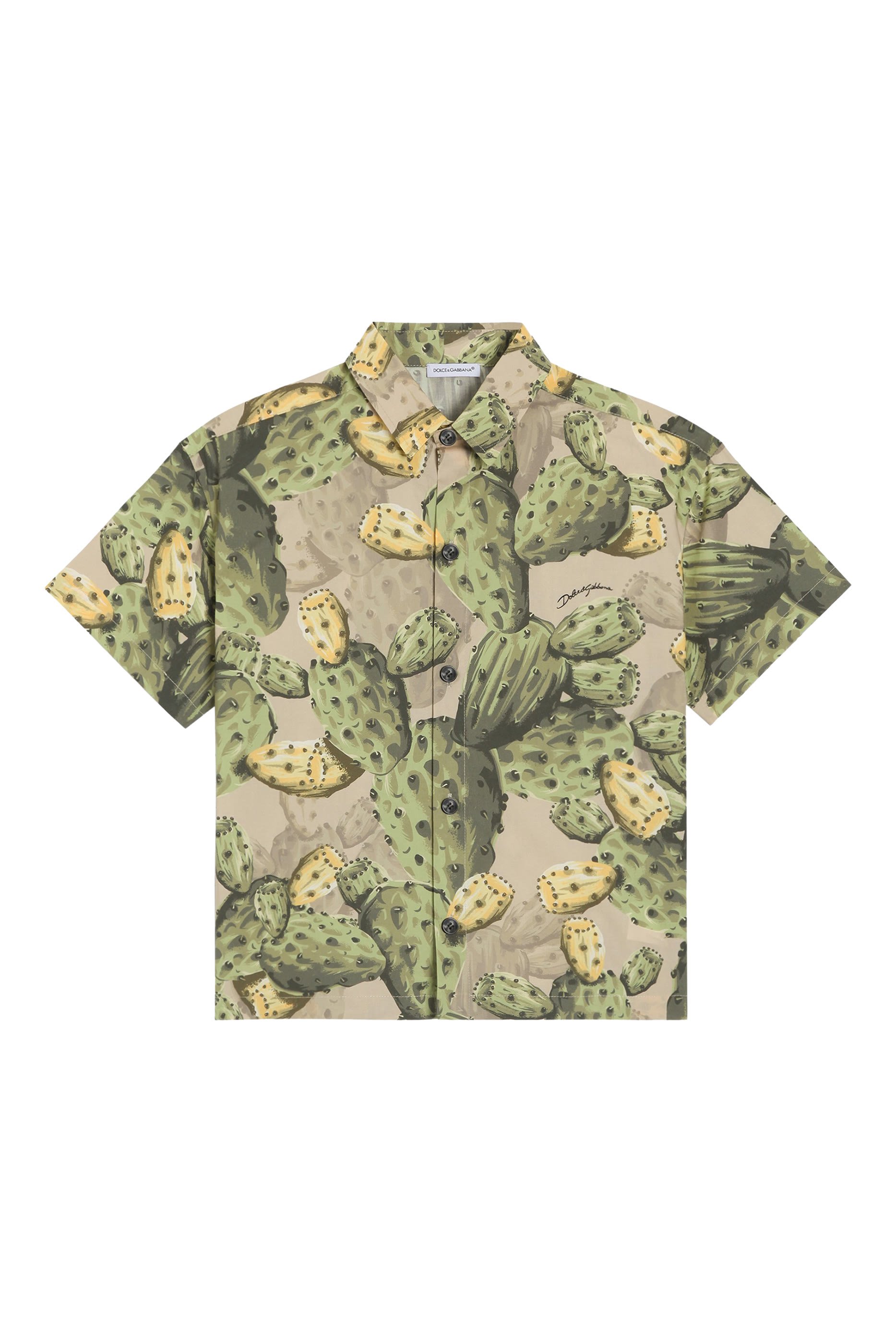 Kids Cactus-Print Poplin Shirt
